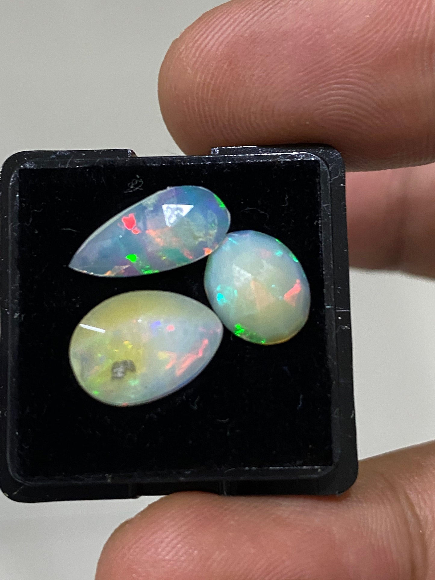 Cute light yellow base fire mix shapes Ethiopian mines opal Welo opal rosecut wt 3.5 cts pcs 3  size  rosecut opal fire opal rosecut