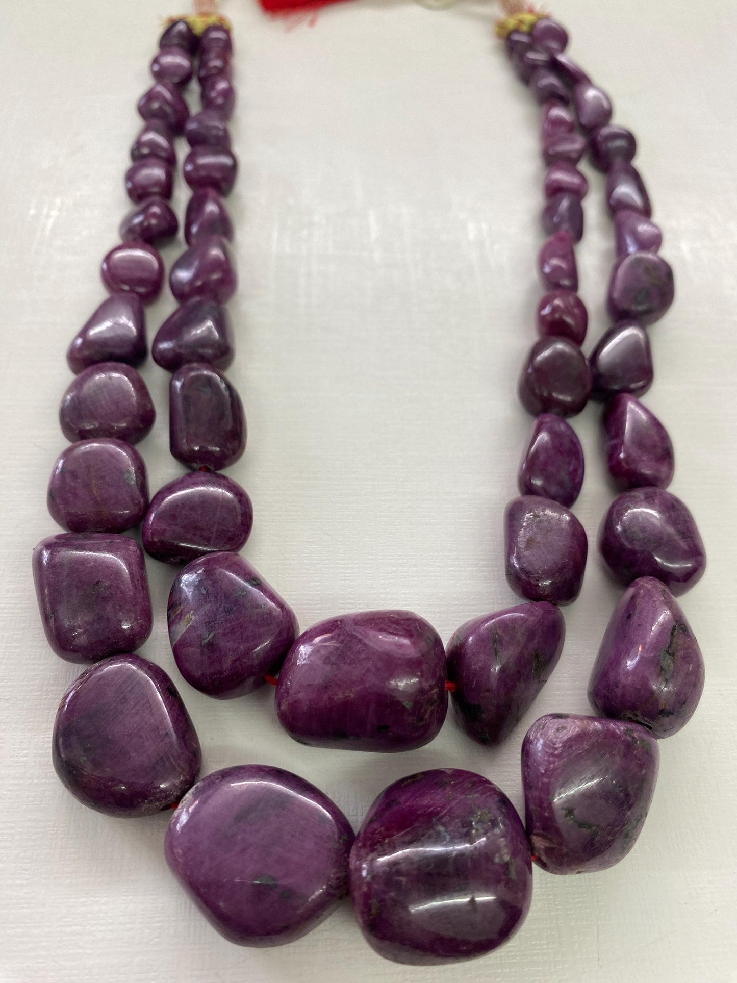 Stunning Rare big size Natural Ruby Jewelry necklace old tumbles antique beads necklace unheated ruby necklace weight 1700 carats size  mm