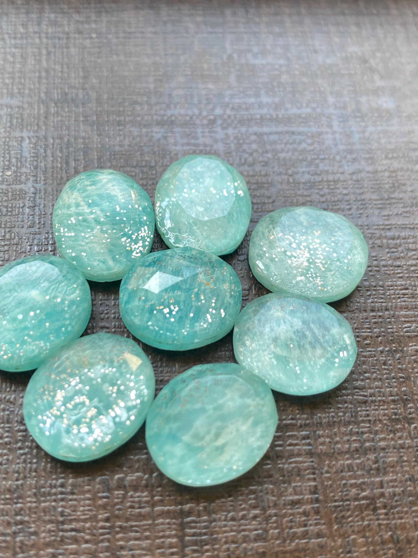 Amazonite crystal silver druzy inside  oval rosecut double pcs 8 wt 57.60 cts  size 14x12mm oval amazonite crystal faceted doublet