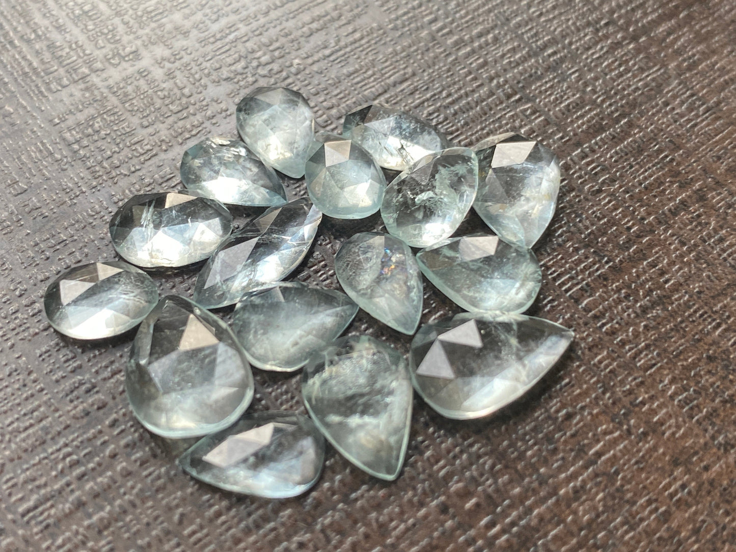 Aquamarine rosecut pear amazing quality wt 12.15 carats size 9x6.2mm-12.5x8.5mm pcs 16 rosecut aquamarine wholesale lot