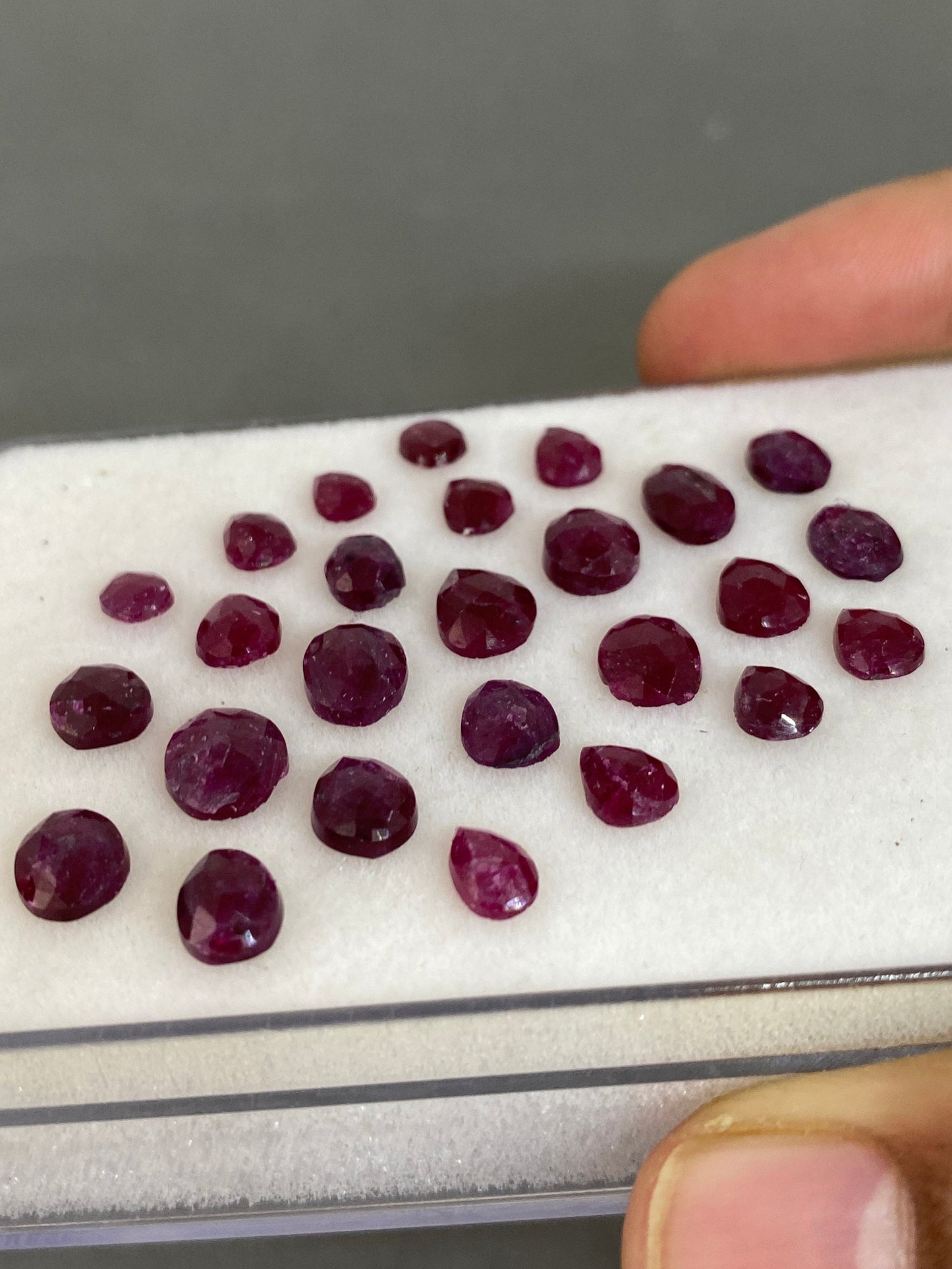 Enchanting very rare natural ruby rosecut Longido  mines lot pcs 27 wt 25  cts size 5x3mm-8x6mm unheated untreated ruby rosecut