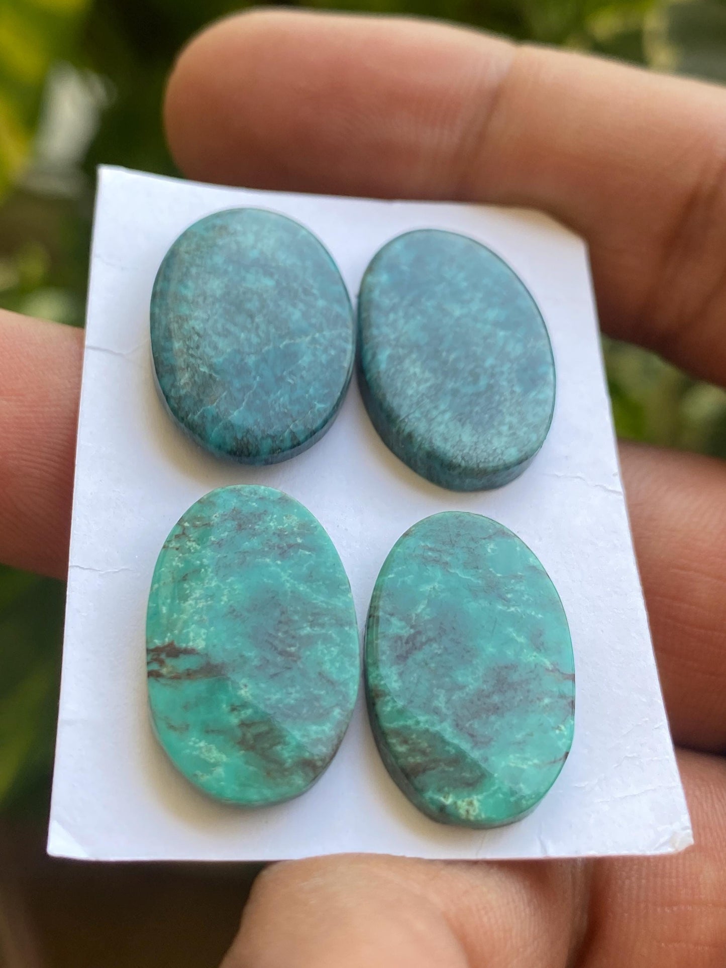 Awesome Turquoise pairs natural hubei mines smooth textured cloud mountain pcs 4 wt 37 carats 21x13mm-22x14mm turquoise earrings supply