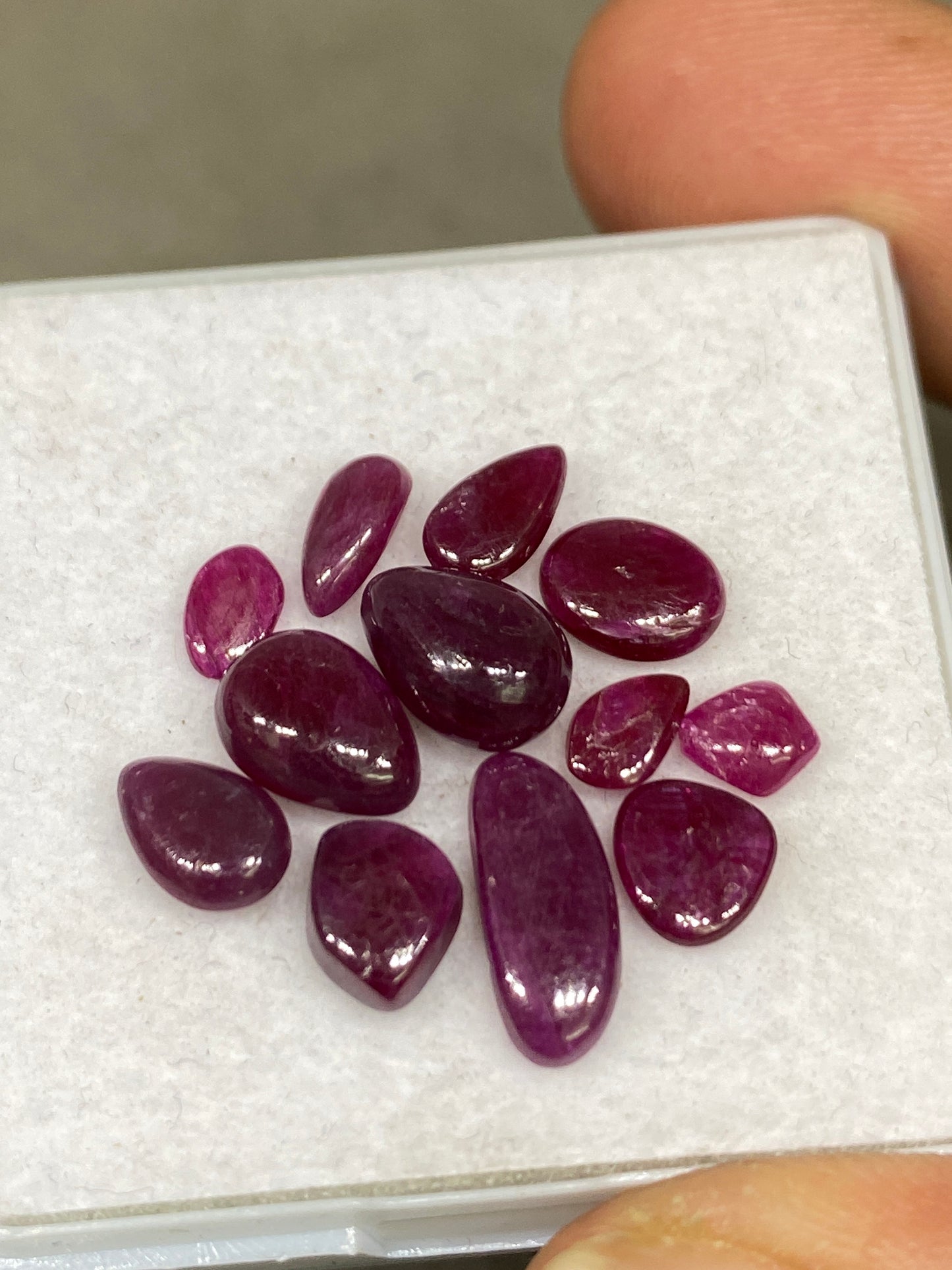 Stunning very rare small size natural ruby cabochons tanzanian mine pcs 12 wt 16 cts size 6x4-12x5mm  unheated untreated ruby