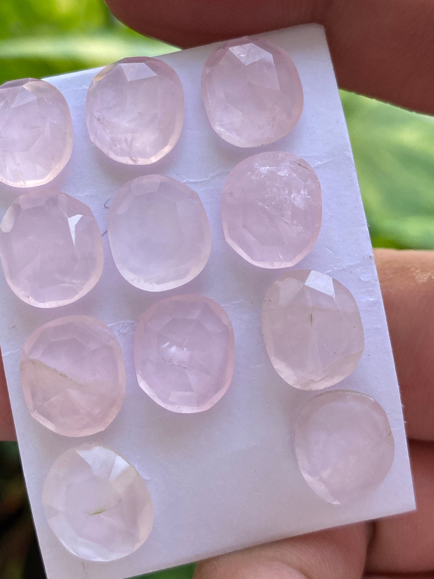 Amazing rosequartz rose cut lot fancy oval fine quality weight 48 carats pcs 11 size 12x10mm rosecut rose quartz