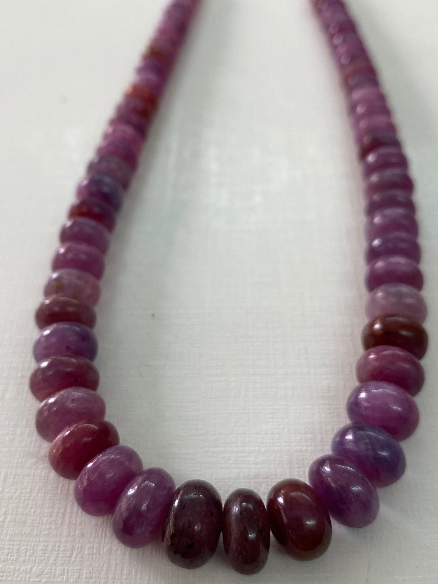 Very Rare beautiful Pink Sapphire smooth polished beads necklace 15 inches wt 446 carats size 7.9-11.4mm Natural Pink Sapphire beads