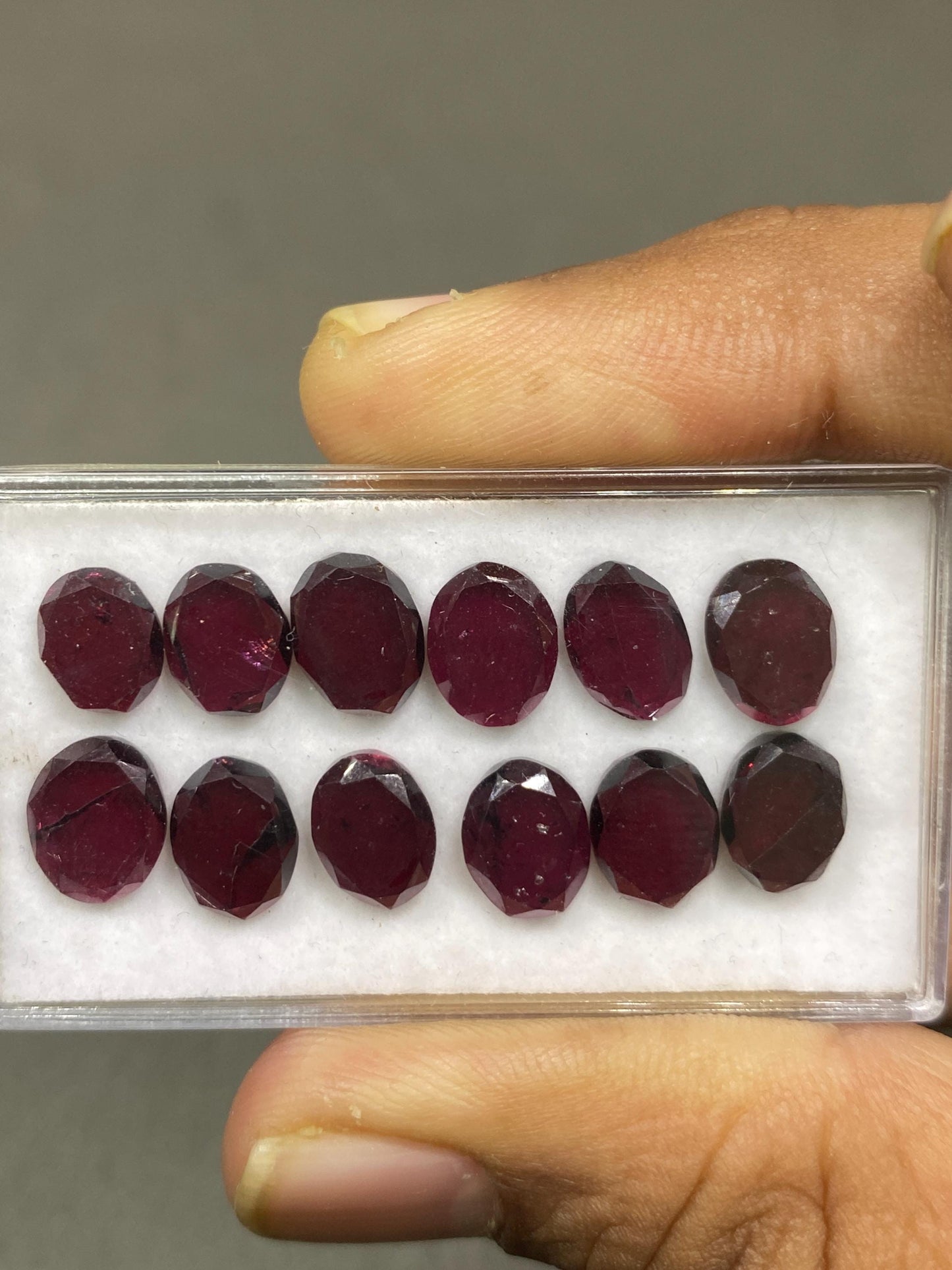 Fabulous Rhodolite garnet oval mirror cuts aaa quality wt cts pcs 12 size pink  garnet stepcut oval  faceted garnet