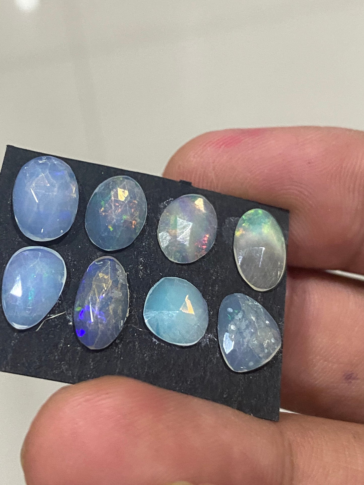 Vibrant Ethiopian opal rosecut Welo opal rosecut aaa quality wt 5.5 carats size  pcs 8 rosecut opal fire natural opal rosecut Opal cabochon