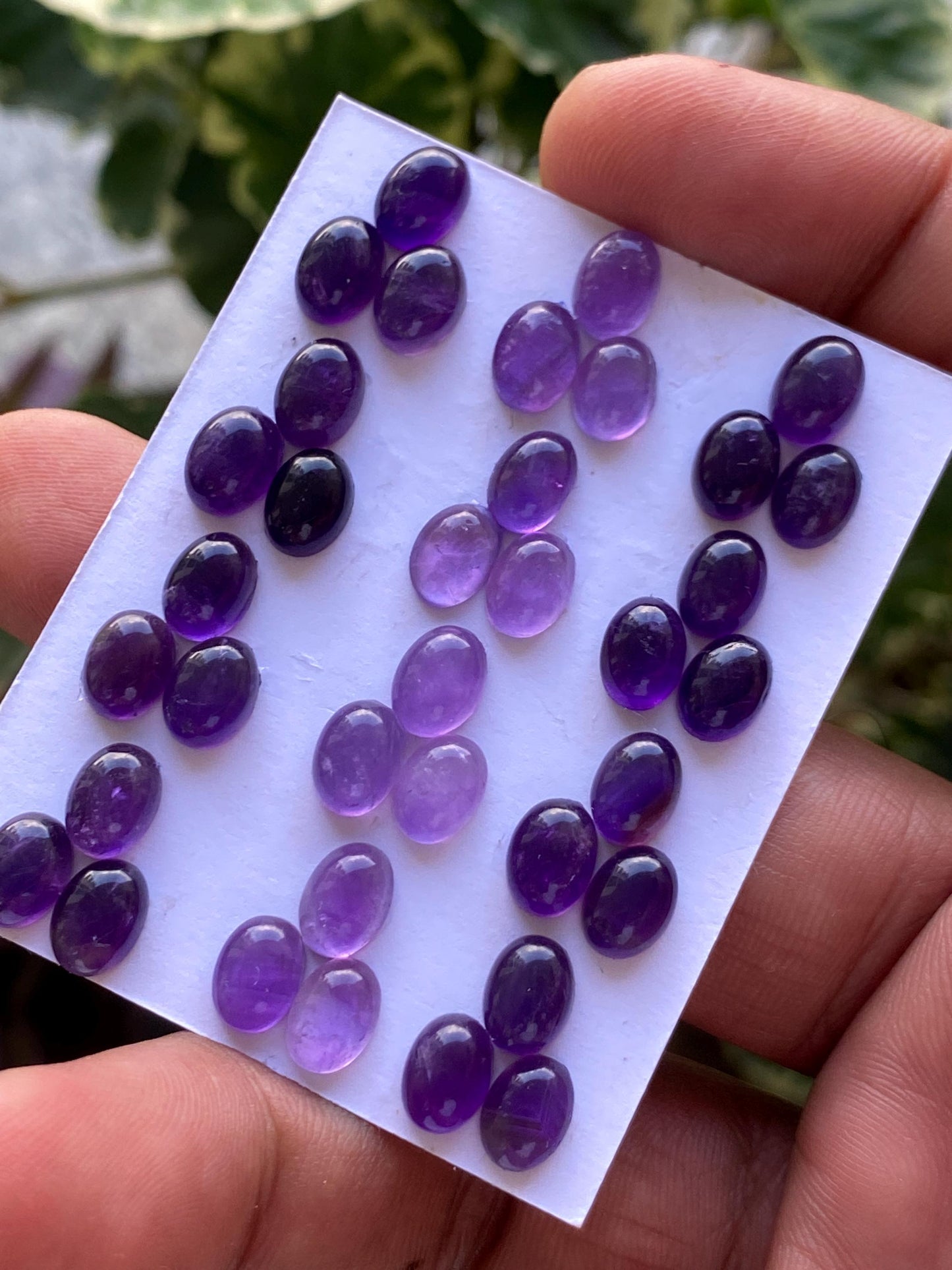 Gorgeous amethyst oval cabochon  pcs 36 wholesale lot weight 38 carats size 8x6mm amethyst cabochons