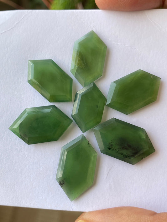 serpentine elongated hexagon stepcut  weight 60 cts pcs 7 size 19x11mm-24x14mm faceted serpentine wholesale price