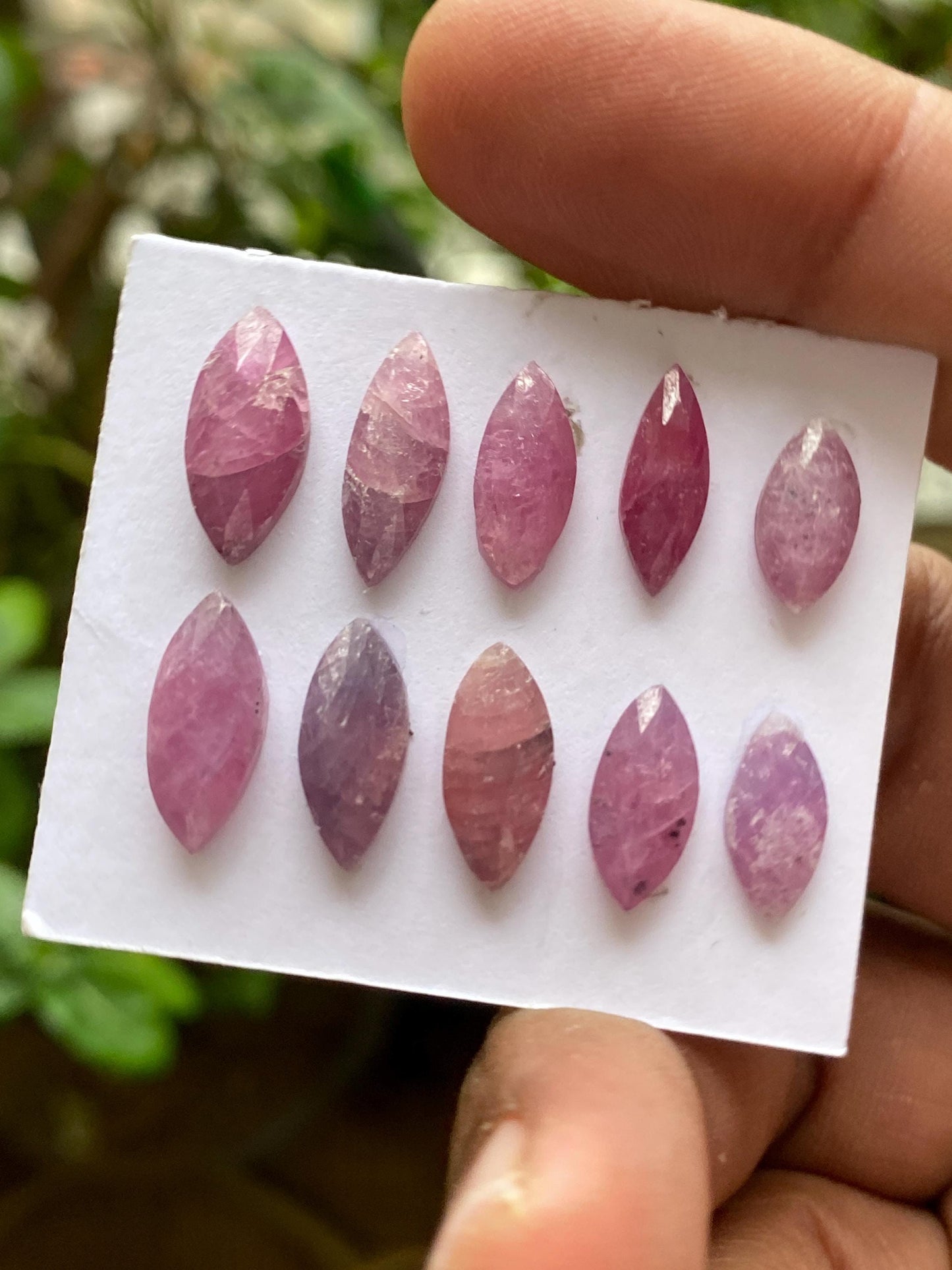 Nice rare natural rosecut pink sapphire wt 37 cts size 12x5-15x7mm Pcs 10 unheated untreated natural ruby rosecut sapphire