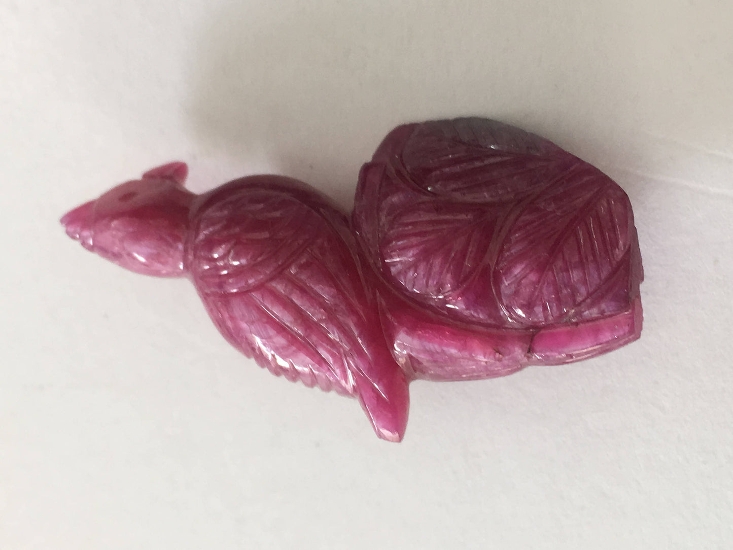 Very Rare Natural ruby bird carving weight 54.5 carats size 38x21mm