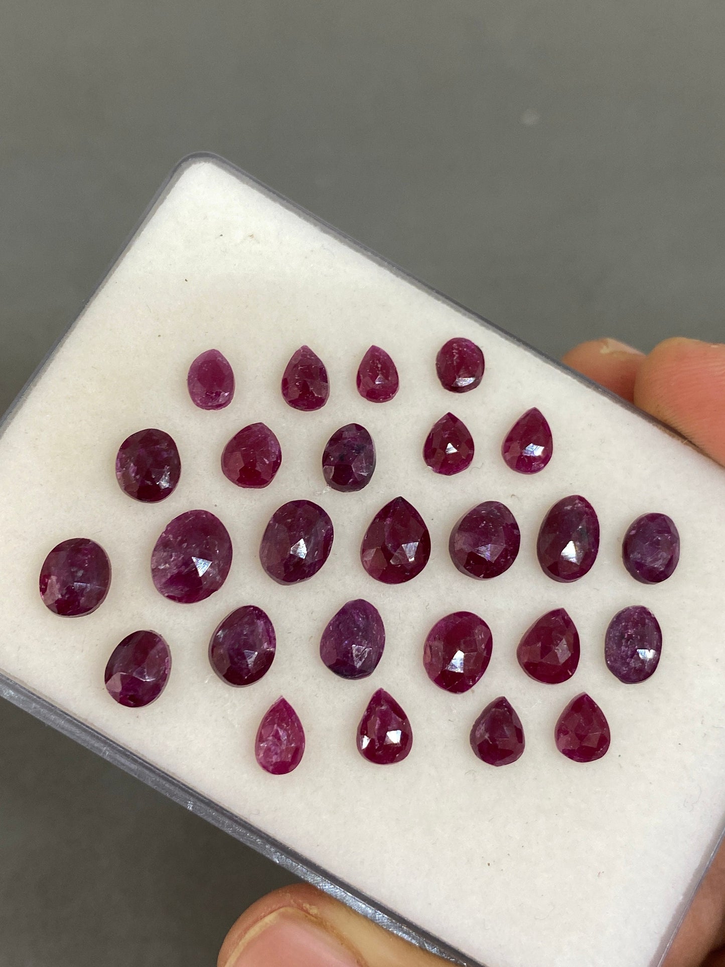 Enchanting very rare natural ruby rosecut Longido  mines lot pcs 27 wt 25  cts size 5x3mm-8x6mm unheated untreated ruby rosecut