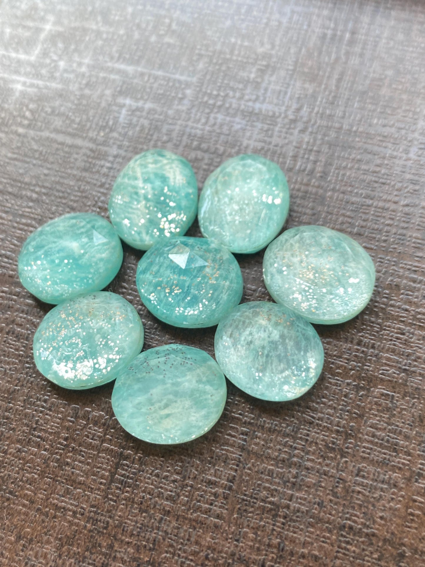 Amazonite crystal silver druzy inside  oval rosecut double pcs 8 wt 57.60 cts  size 14x12mm oval amazonite crystal faceted doublet