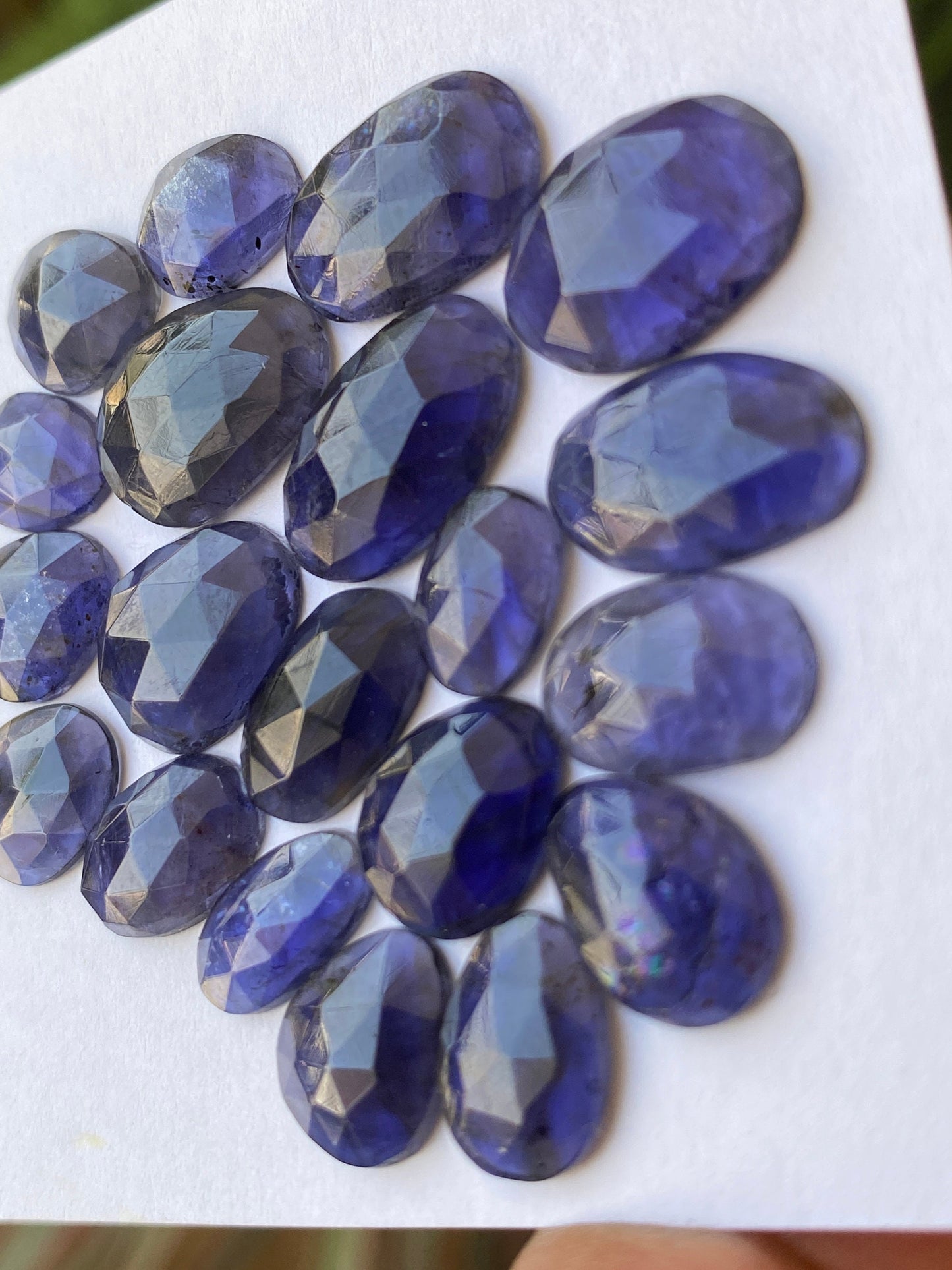 Stunning Rare iolite rosecut wholesale lot fine quality weight 39 carats size 9x7mm-15x11mm pcs 20 iolite rosecut