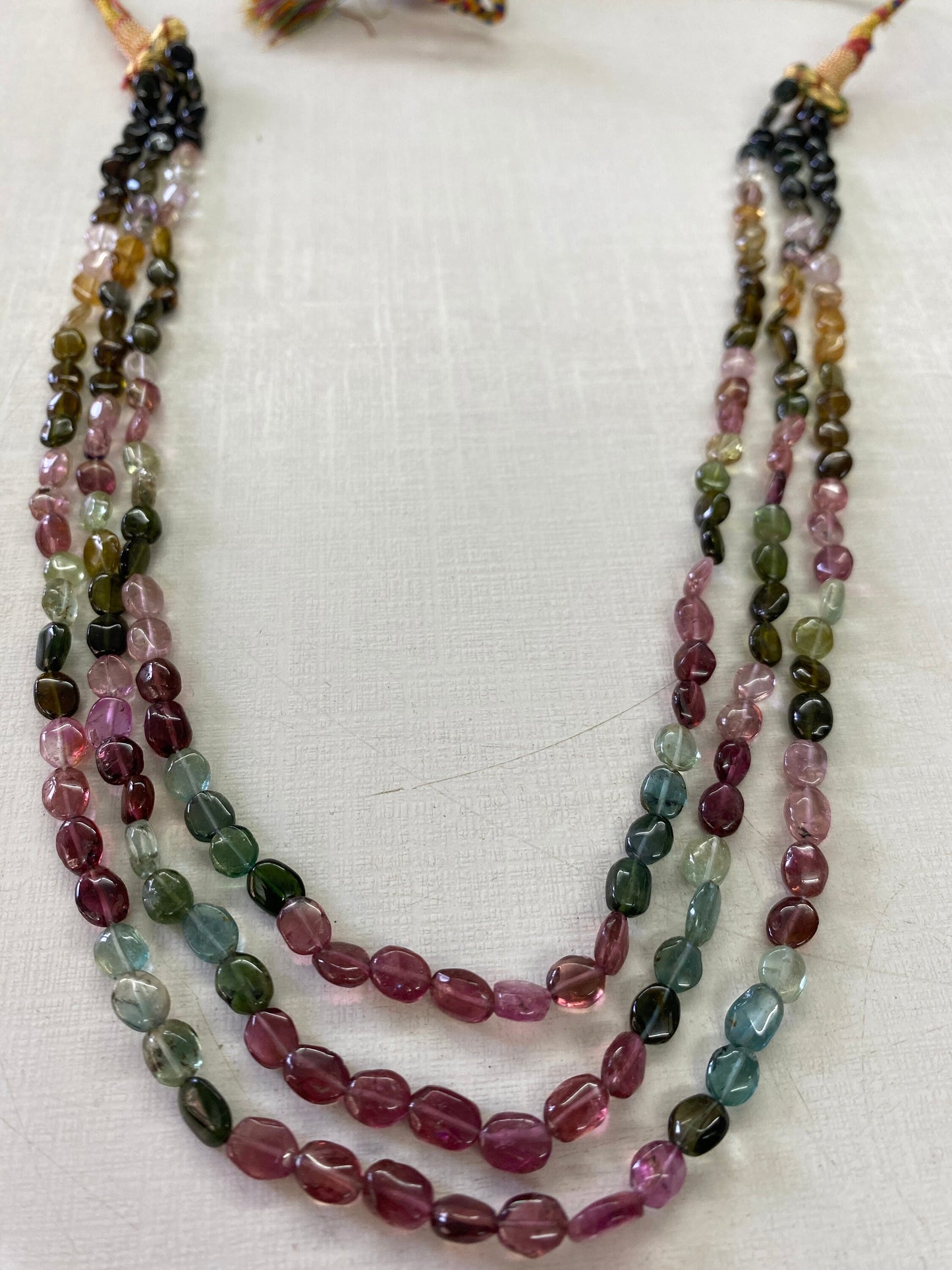 Watermelon tourmaline smooth polished necklace oval Nuggets necklace  tourmaline necklace wt 198 carats pcs size tourmaline necklace