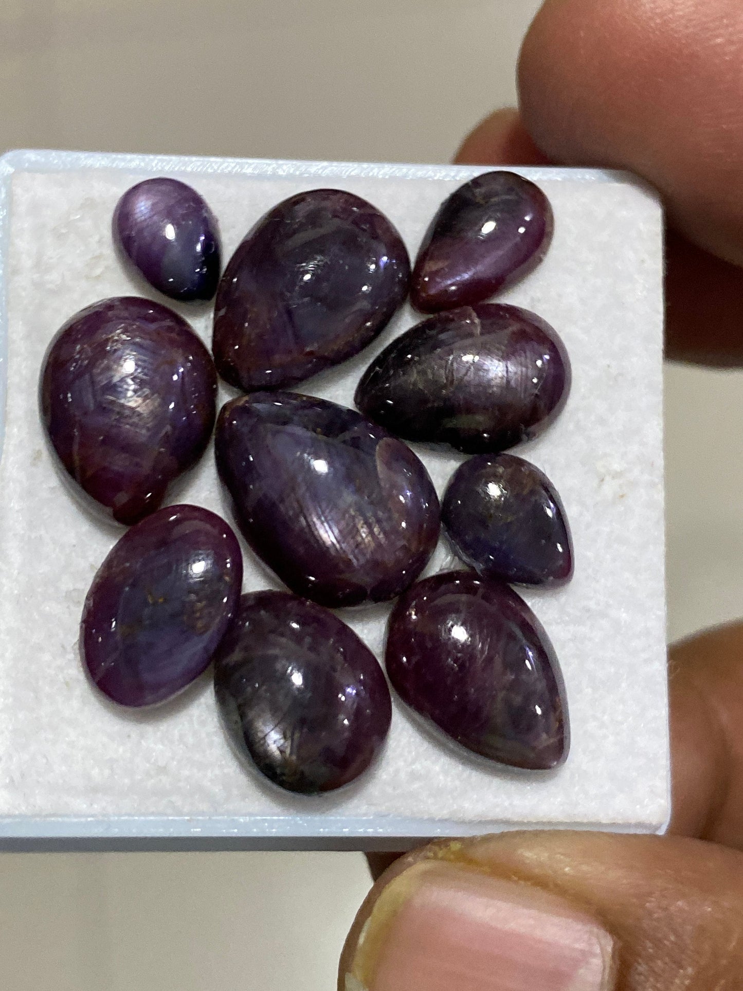 Stunning rare Star ruby pears cabochons fancy designer gems wt 51 carats size 9x7-15x10mm pcs 10 natural unheated untreated ruby cabochon