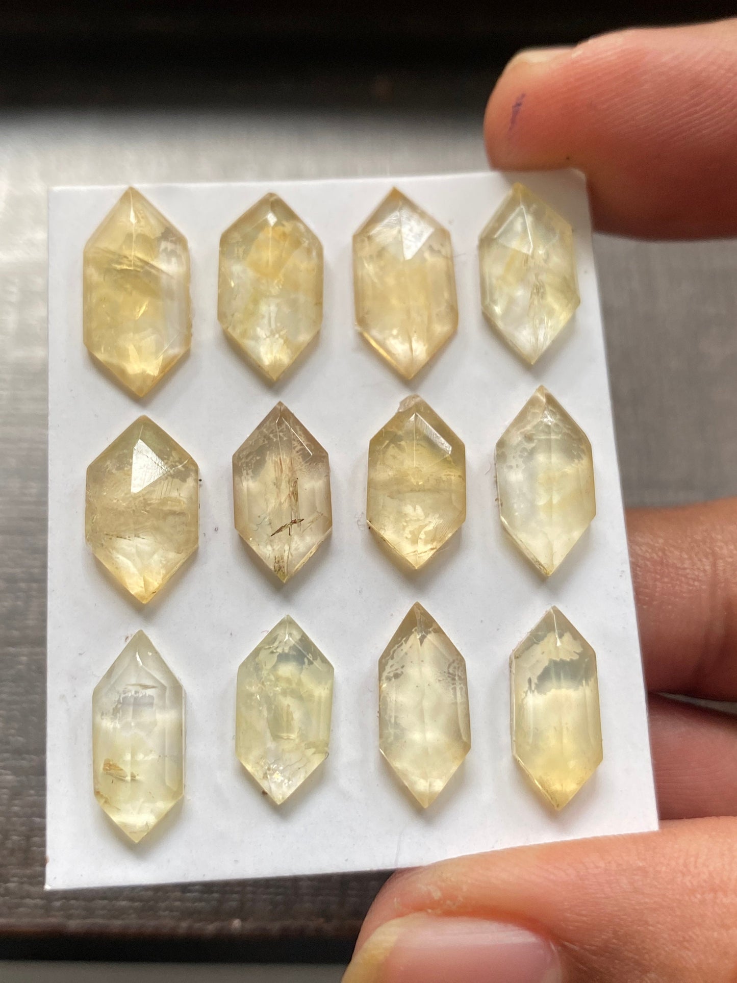 Stunning rare citrine hexagon step cut weight 29 cts pcs 12 size 12x6mm-16x7mm citrine step cut hexagon