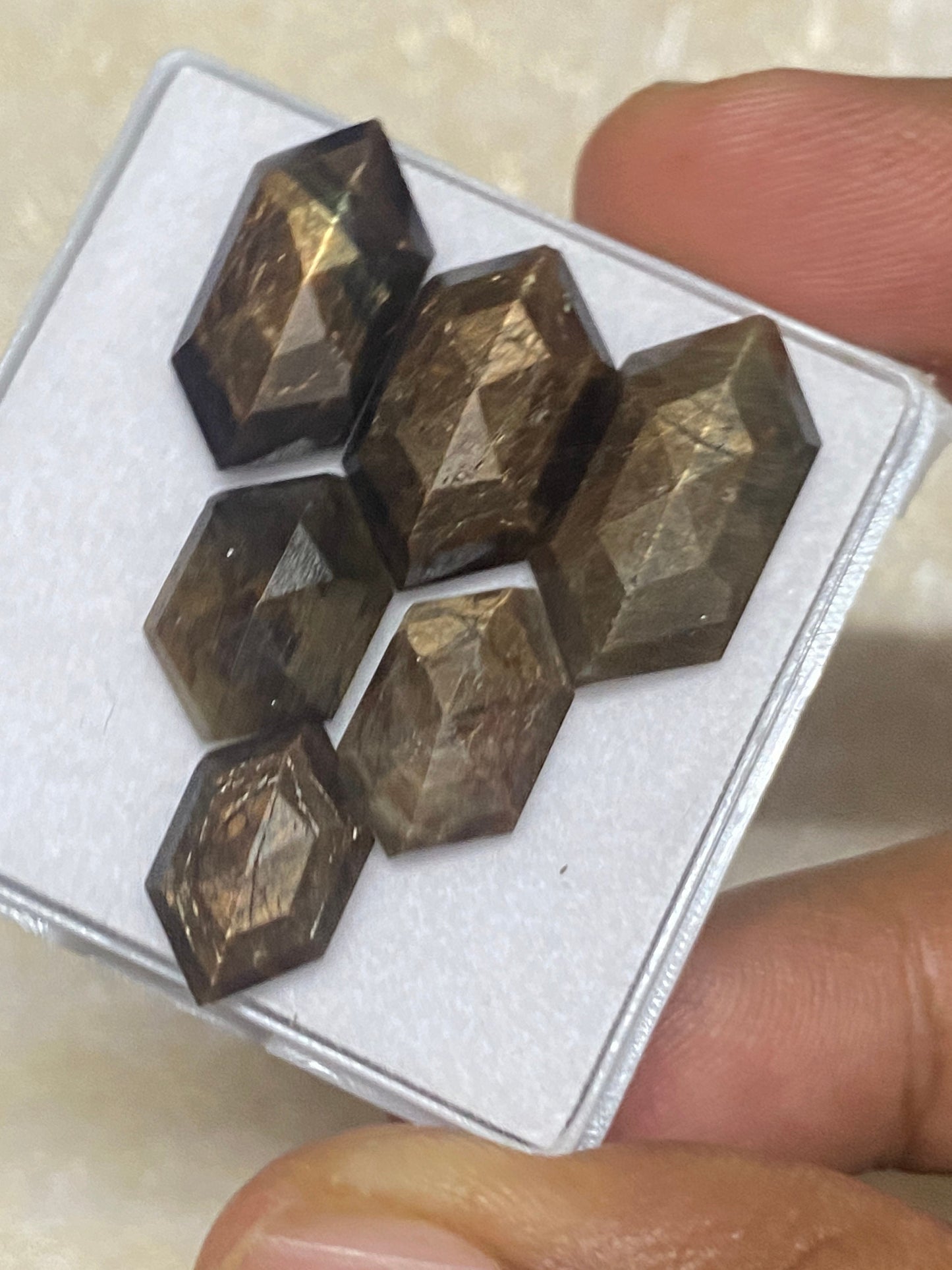 Stellar very Rare golden sapphire hexagon step cut size 11x9-18x10mm wt 42 carats pcs 6 golden sapphire stepcut hexagon