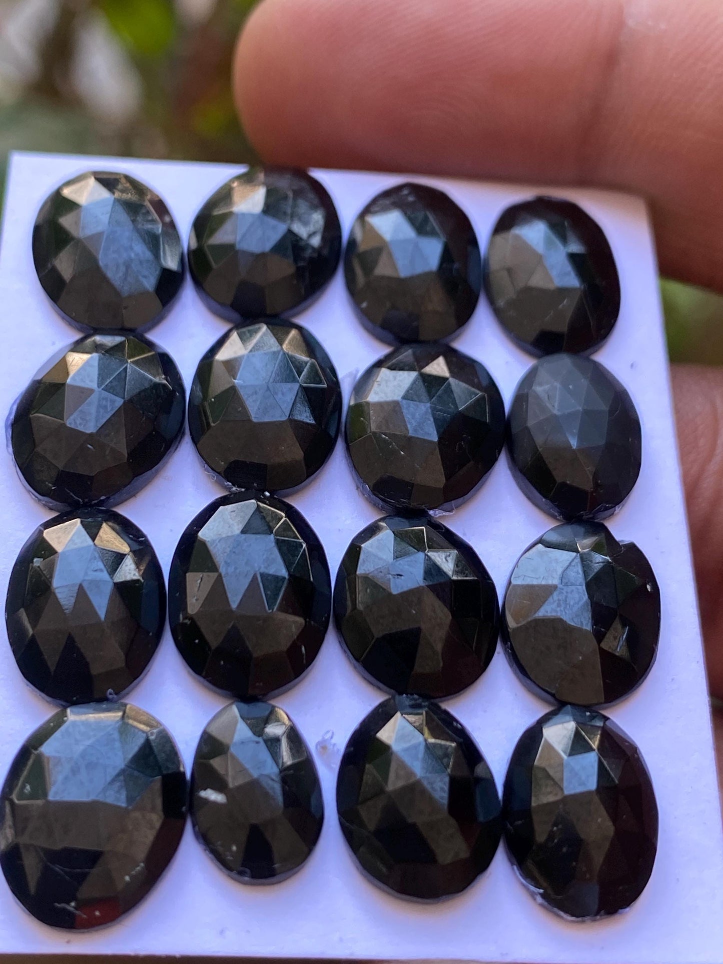 Gorgeous rare  Black tourmaline rosecut wholesale lot weight 57.50 cts pcs 16 size 10x7-13x9mm rosecut black tourmaline ovalish oval rosecut