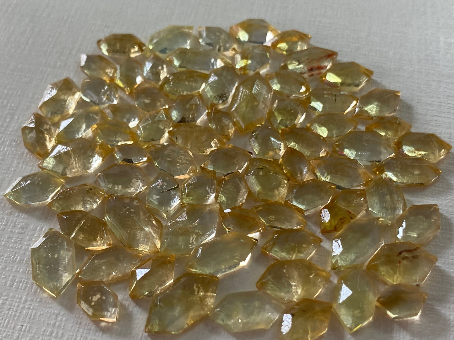 Natural citrine  hexagons beautiful color citrine stepcut geometric hexagon citrine jewelry supply