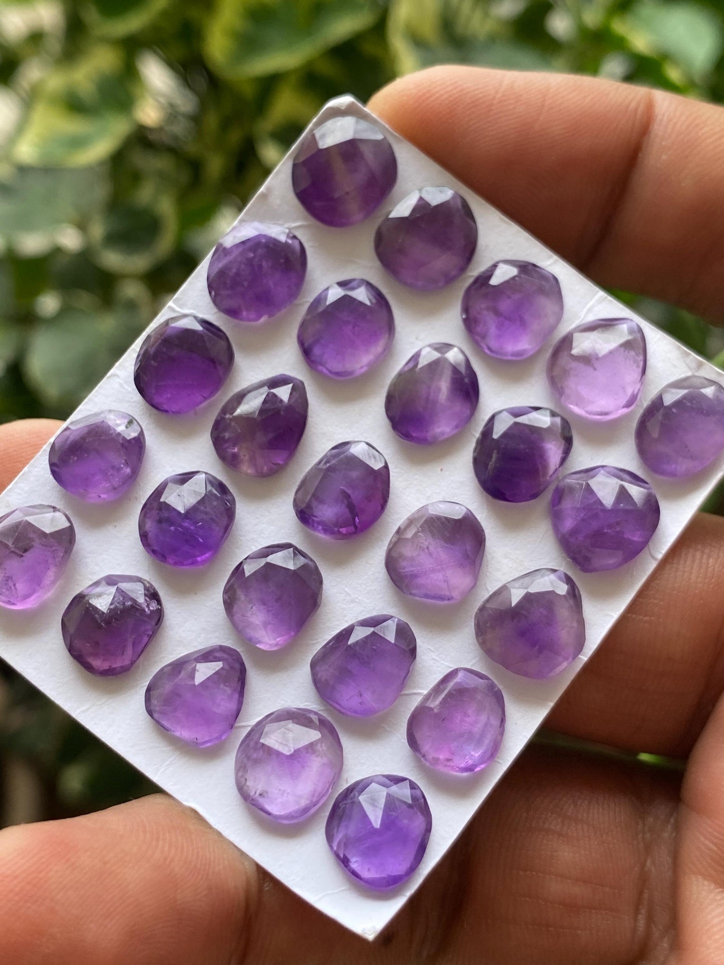 Nice quality amethyst rosecut flatback weight 53 cts pcs 25 size 10x9mm-9x8mm natural amethyst rosecut