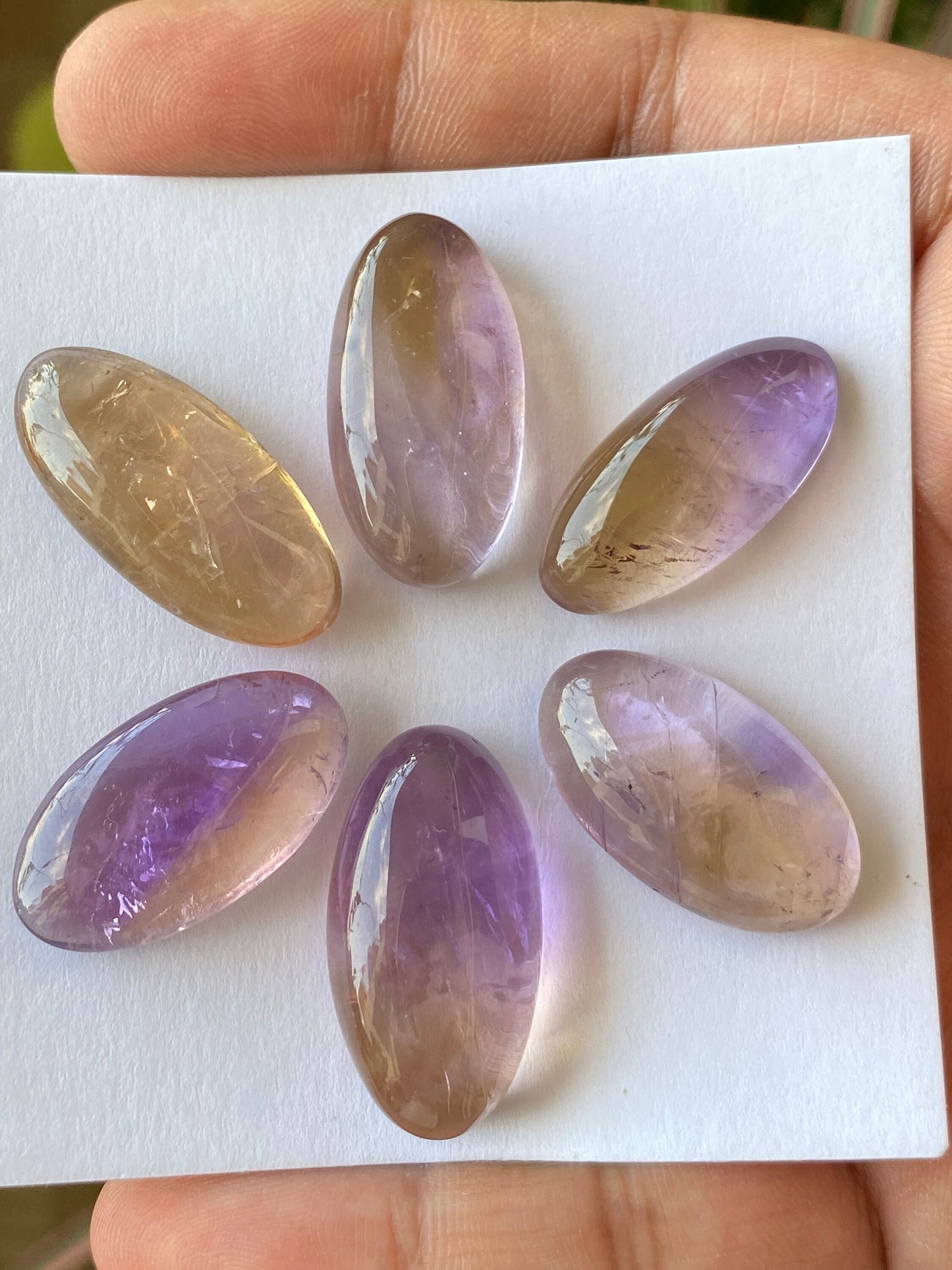 Dazzling Ametrine rare huge oval cabochon wire wrap supply Ametrine cabochon pcs 6 wt 176 carats size 28x13.5-30x16mm pendant supply