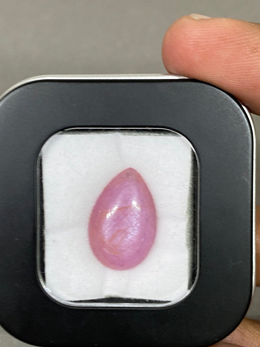 Stunning big size natural pink sapphire cab pear wt 13.80 cts size 19x10mm  unheated untreated natural pink ruby cab ideal for pendant ruby