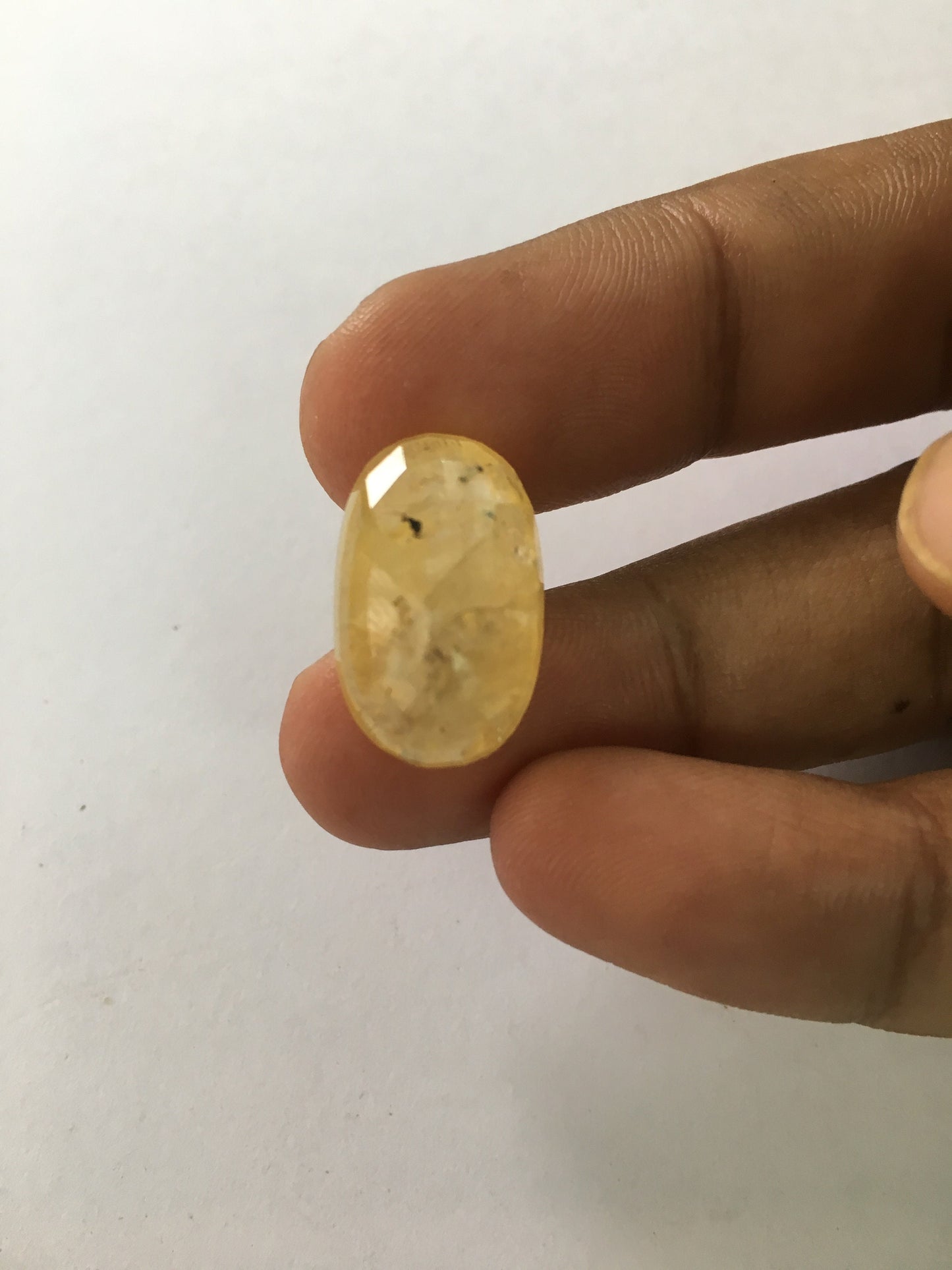 Burma mines rare size yellow sapphire 24.65 carats investment grade 21x12.7 sapphire Burma mines