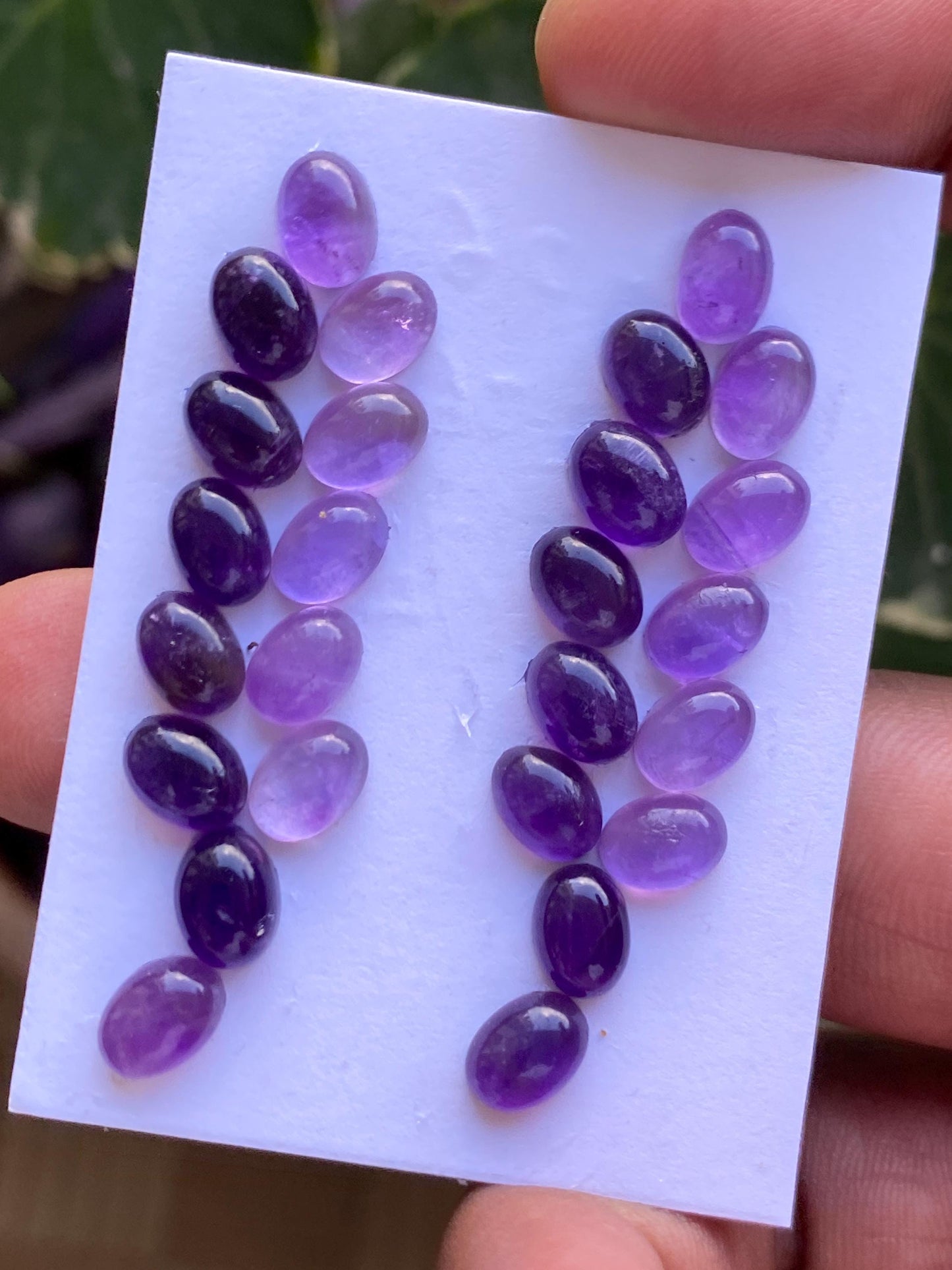 Fascinating amethyst oval cabochon  pcs 26 wholesale lot weight 36 carats size 8x6mm amethyst cabochons