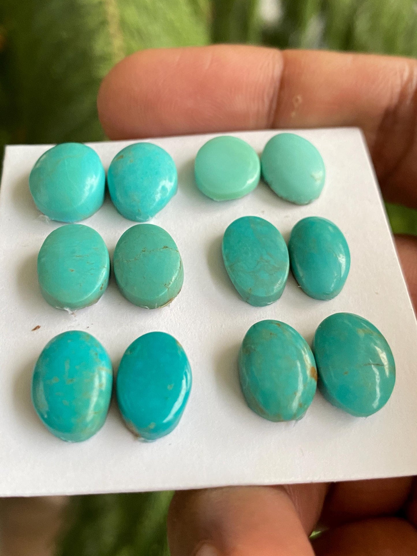 Fabulous rare Arizona mines Turquoise cabochons pair natural smooth polished ovals pcs 12 wt 46 carats 12x9mm turquoise cabochons oval