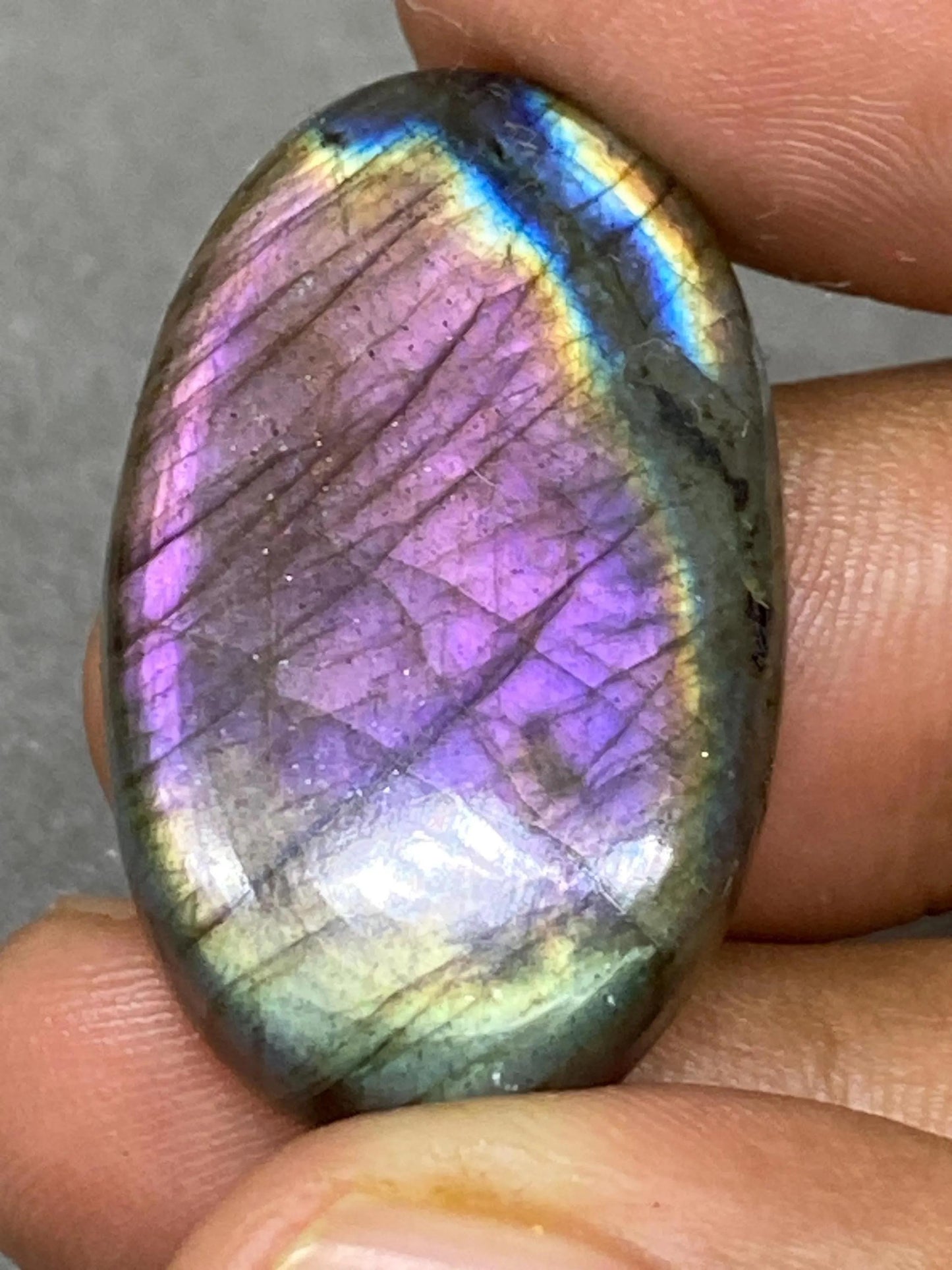 Fascinating Rare huge Purple fire labradorite oval cabochons 51 cts 35x21mm cabochon rare fine polished  purple labradorite cabochon