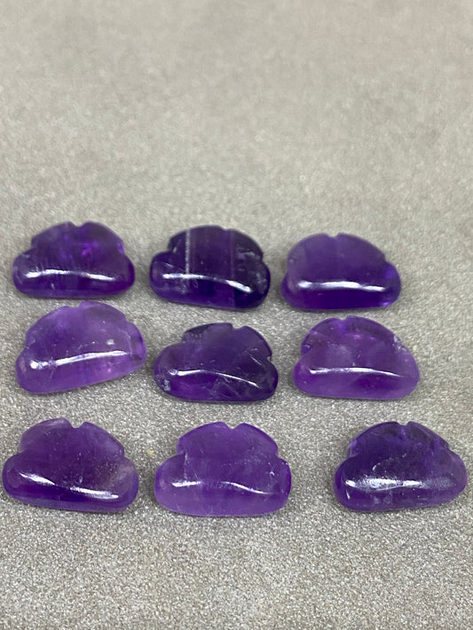 Natural amethyst   cloud smooth hand carved 12x8mm amethyst clouds carving