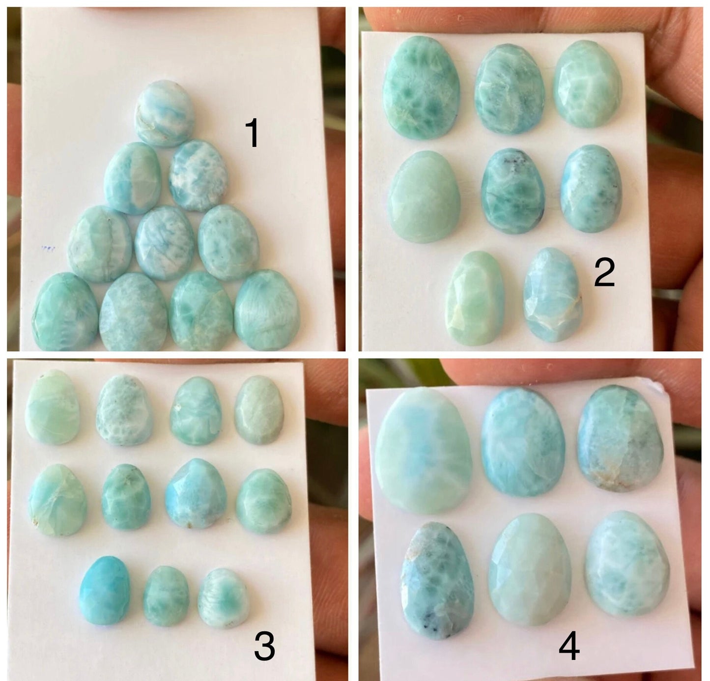 Larimar rosecut ovalish shape  natural Larimar rosecut cabochons Larimar jewelry supply