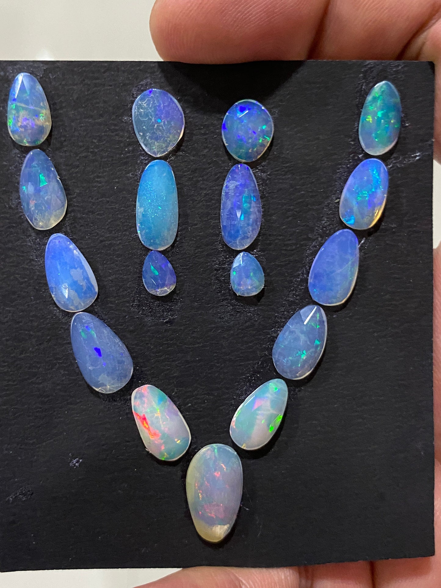 Scintillating Ethiopian opal rosecut Welo opal rosecut necklace wt 16 cts pcs 17 size 8x5-15x8mm aaa opal beautiful fire opal rosecut