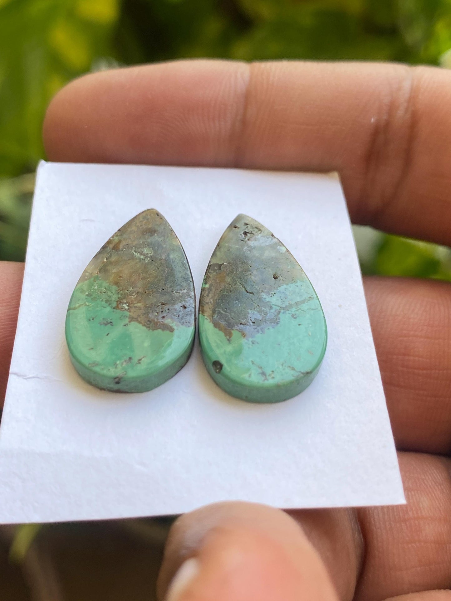 Turquoise pair big natural hubei mines stunning pattern  smooth turquoise pcs 2 wt 22.50 carats big size 25x14mm turquoise earrings supply