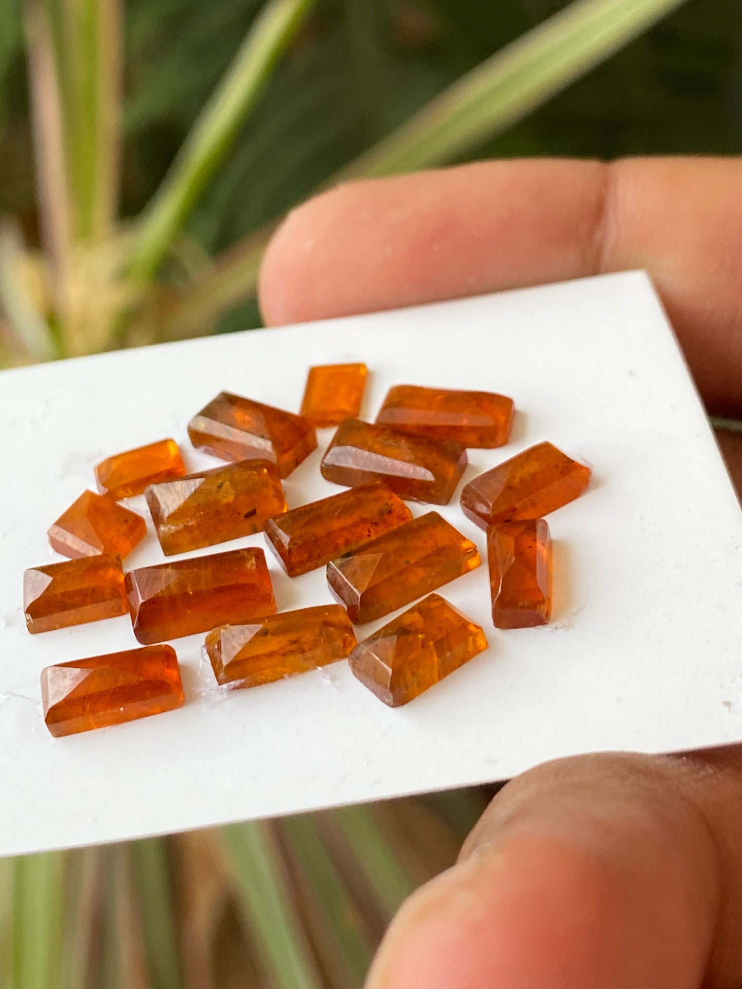 Gorgeous Rare orange kyanite rosecut cushion flats fine quality weight 22 carats pcs 16 size 7x4mm-9x4mm good quality rosecut kyanite