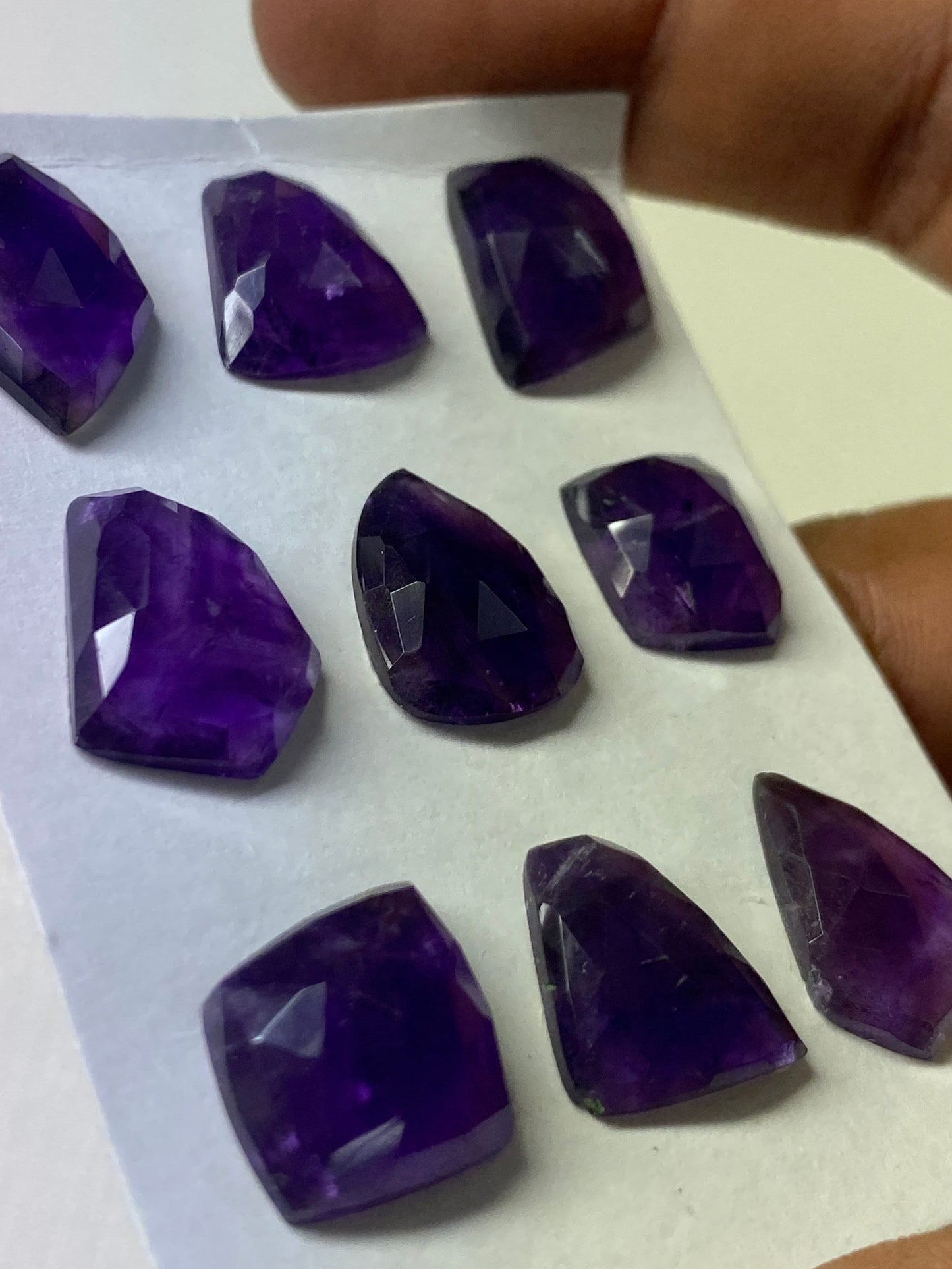 Alluring rare amethyst rosecut fancy shapes weight 60 carats pcs 9 size 13.7x12.4mm-16.1x13.3mm rosecut amethyst