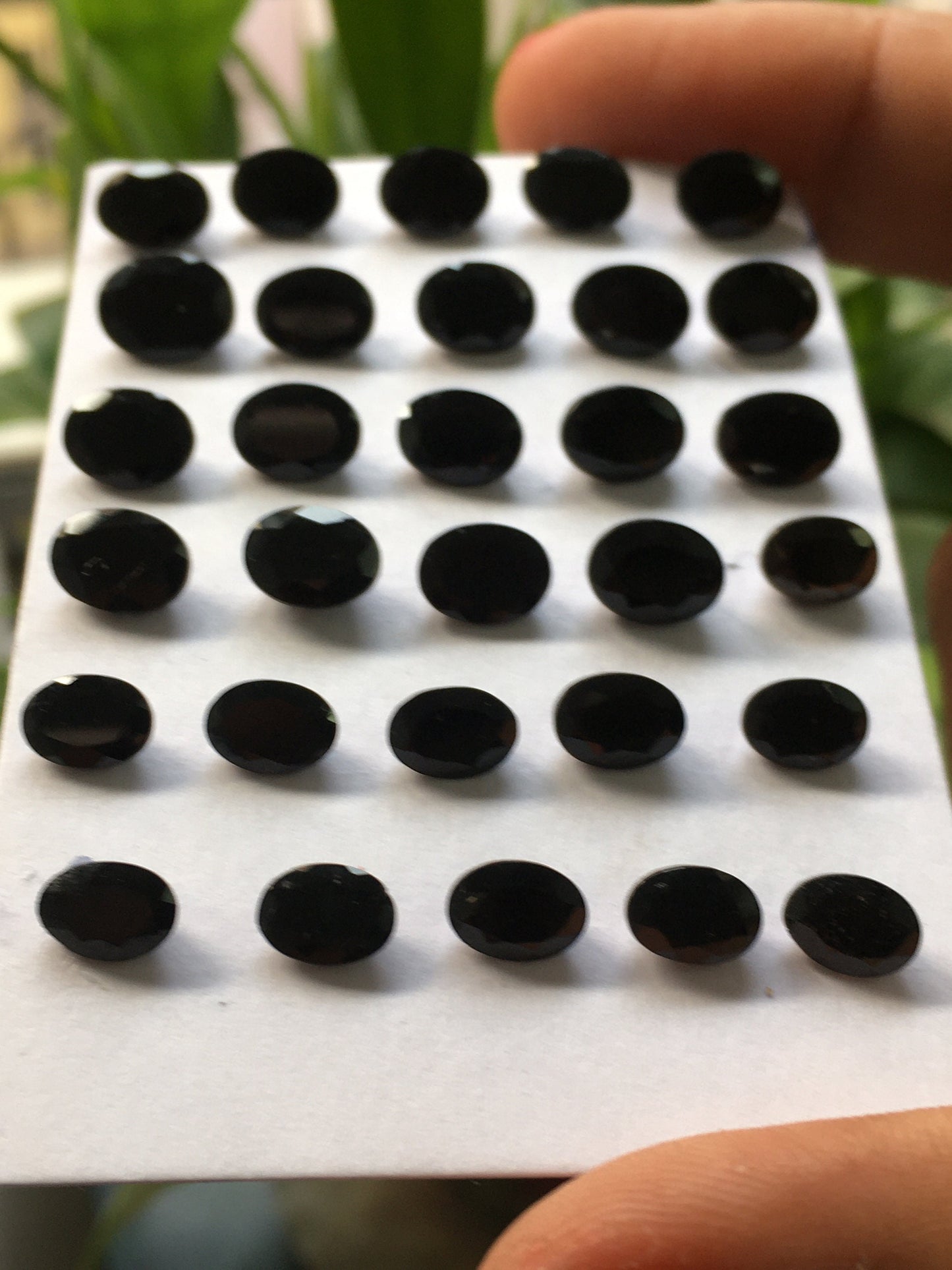 Stunning black spinel oval cuts amazing quality pcs 30 weight 31.20 carats size 7x5mm to 9x7mm black spinel cutstones