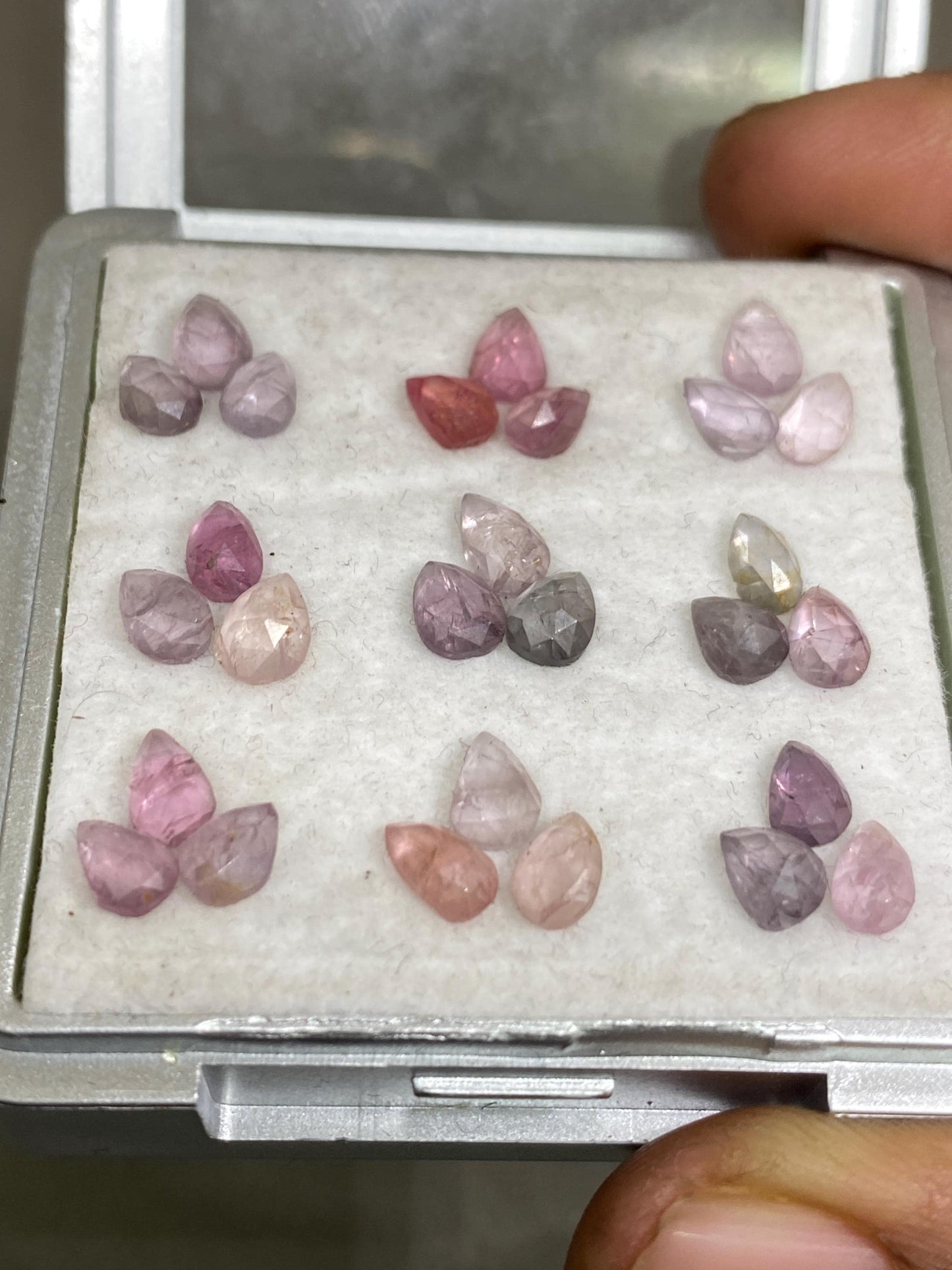 Fascinating very rare burma mines rosecut multi spinel Pears lot beautiful gems pcs 27 weight 13.90 carats 5x4-6x4mm rosecut spinels