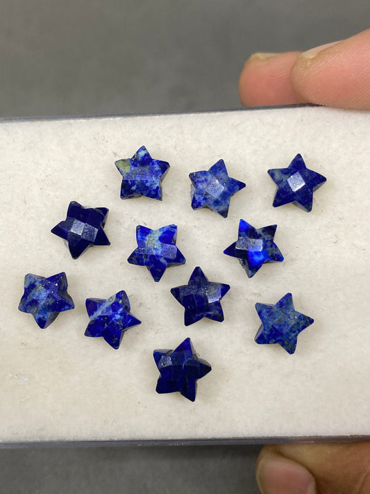 Wow lapis lazuli faceted star shape carving briolette drilled pcs 11 wt 33 cts size 9mm lapis lazuli star briolette