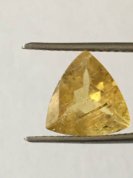 Exquisite rare lemon yellow tourmaline trillion cut wt 2 carats size 9.6mm tourmaline cut for ring pendant