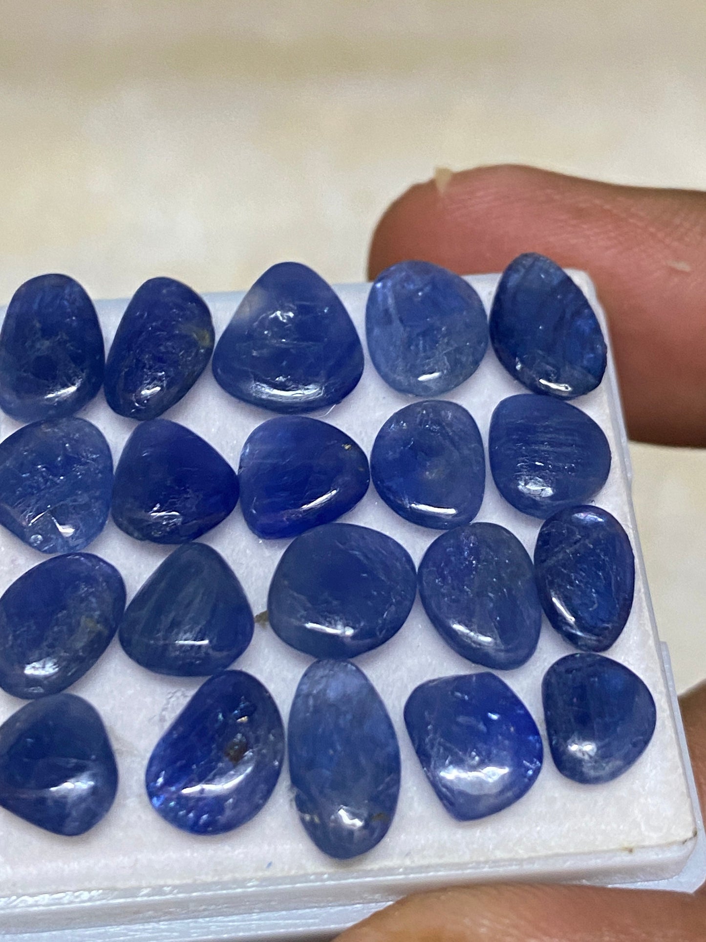 Fabulous Natural Burma Very Rare Blue sapphire flat unshape cabochons size 7.6x6-11x9mm wt 45.5 carats pcs 20 Burma mines sapphire cabochon