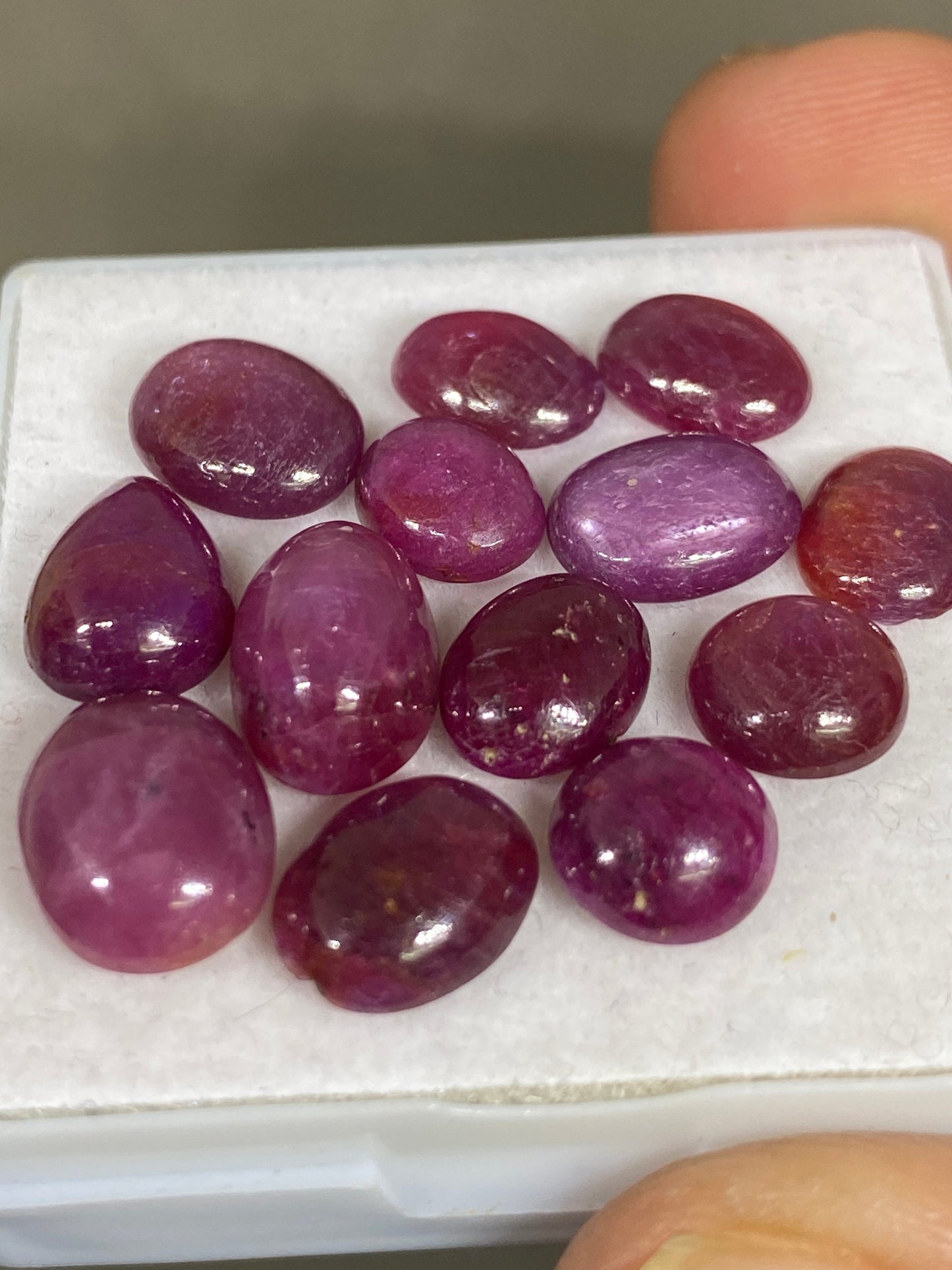 very rare natural ruby cabochons tanzania mine lot mix pcs 13  wt cts  size 9x6.5-11x9mm unheated untreated ruby smooth