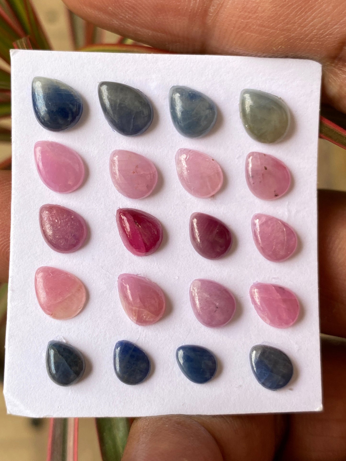 Alluring rare small rosecut pink blue sapphire colorful wt 26 cts size 6.8x5.5mm-9.2x6.5mm pcs 20 rosecut sapphire multi sapphire oval round