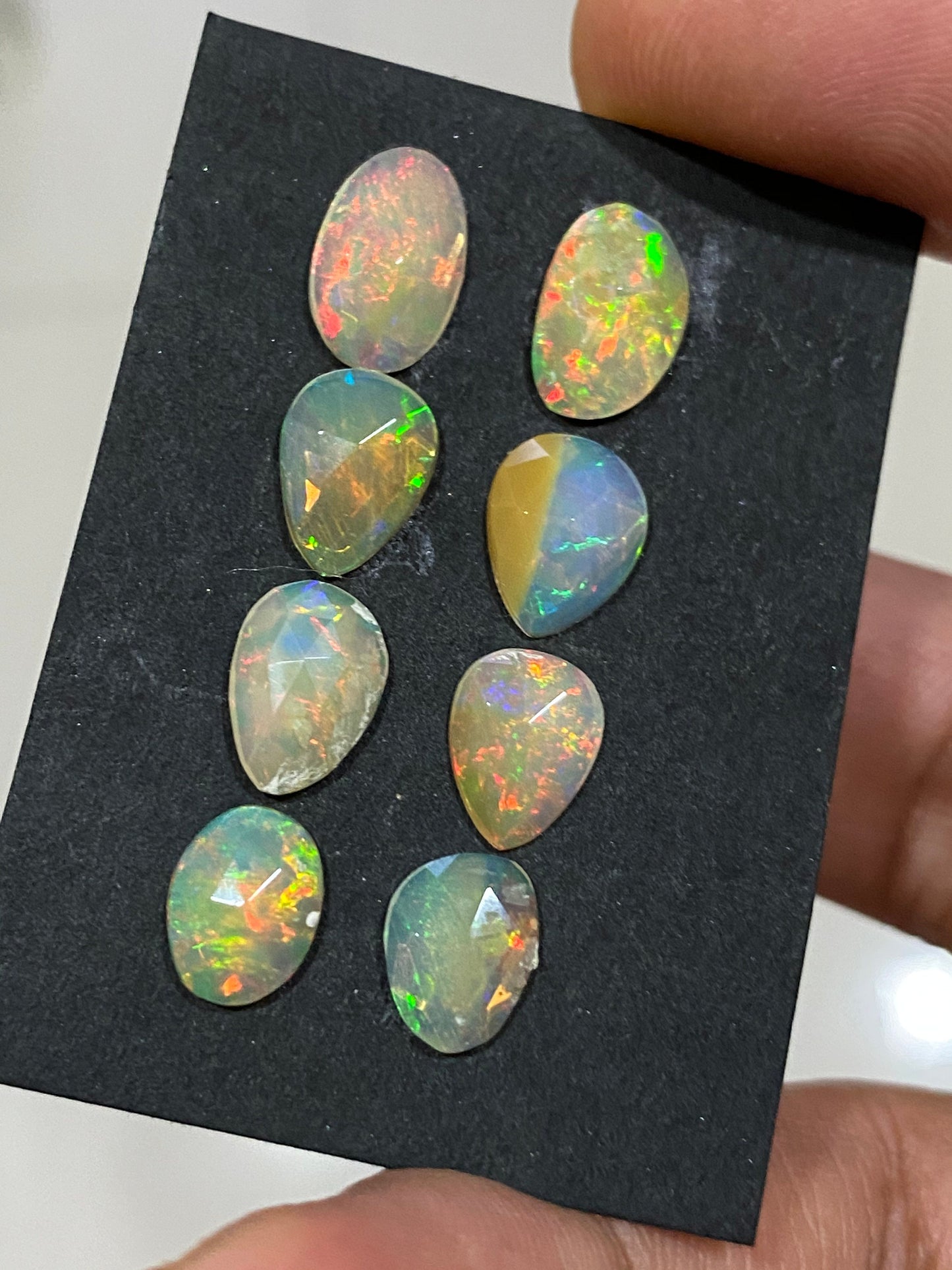 Alluring Ethiopian opal rosecut Welo opal rosecut earrings supply wt 6.5 cts pcs 8 size  rosecut opal beautiful fire natural opal rosecut