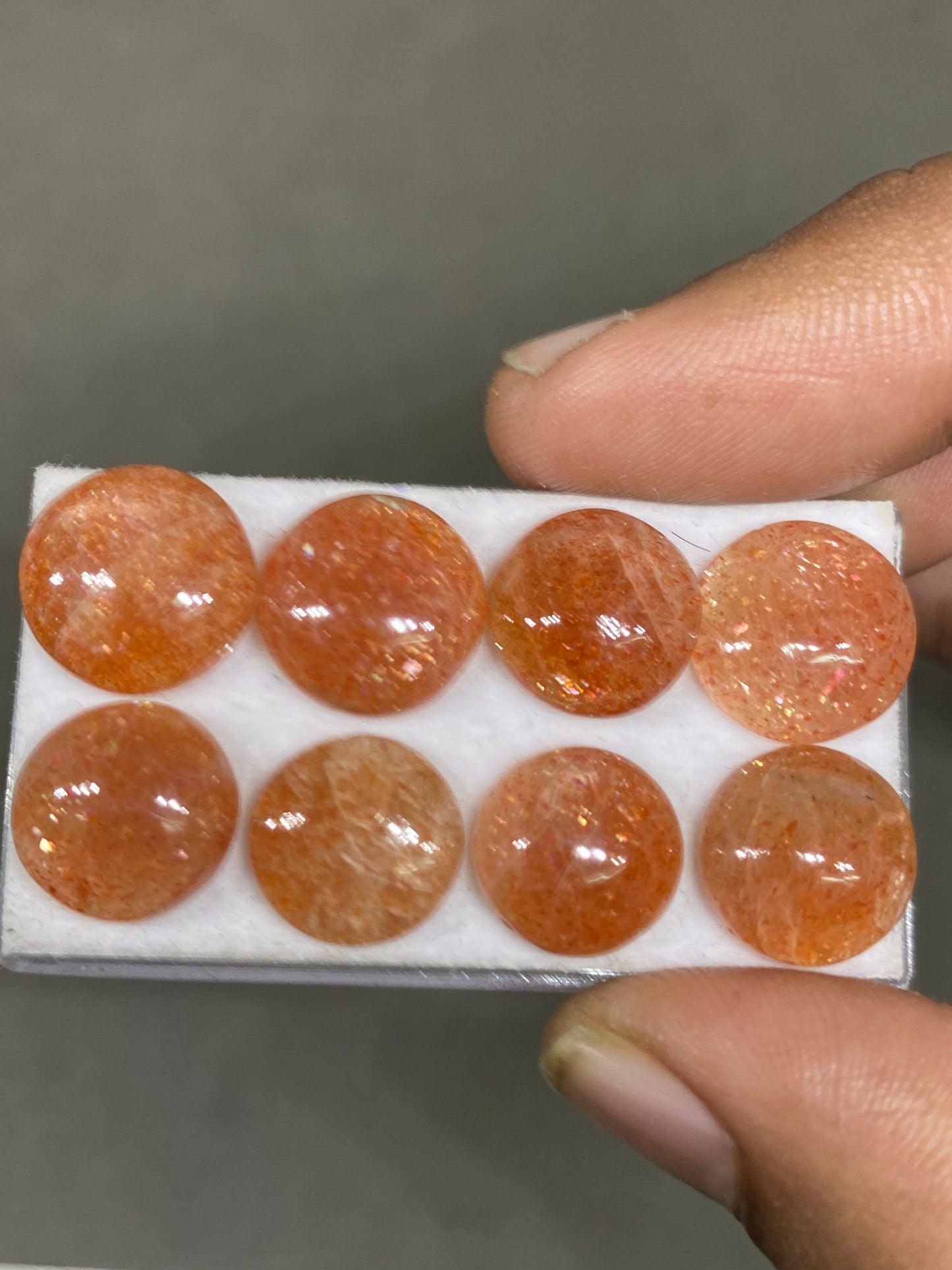 Stunning rare sunstone Round smooth Cabochons  wt 43 carats pcs 8 size 12mm-13mm round sunstone flatback gems