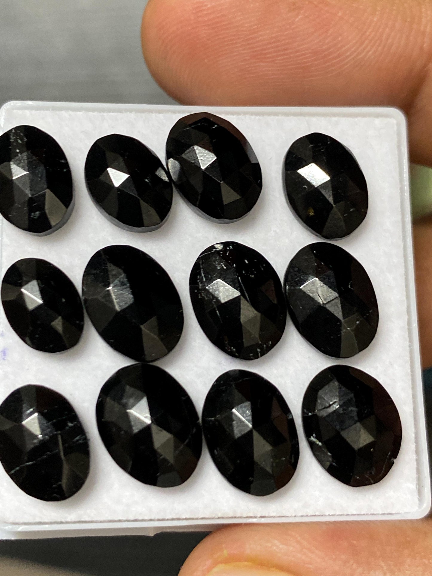 Gorgeous rare  Black tourmaline rosecut wholesale lot weight 31.75 cts pcs 12 size  9.6x6.9mm-11.8x8.5km rosecut black tourmaline ovalish