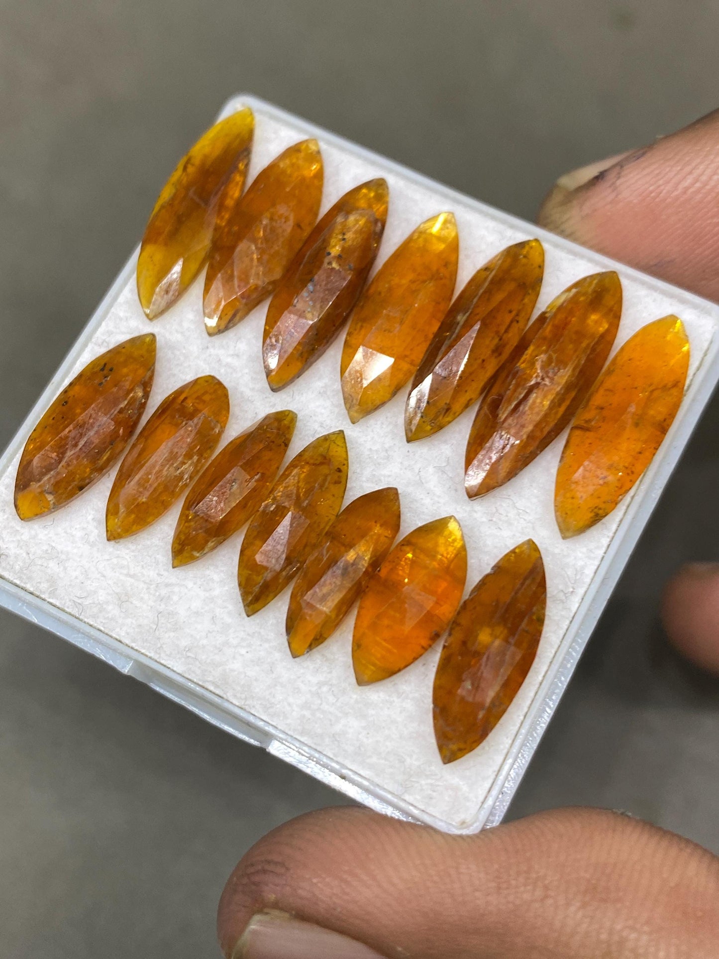 Stunning Rare orange kyanite rosecut marquise flats fine quality weight 31 carats pcs 14 size 13x6mm-19.5x6mm good quality rosecut kyanite