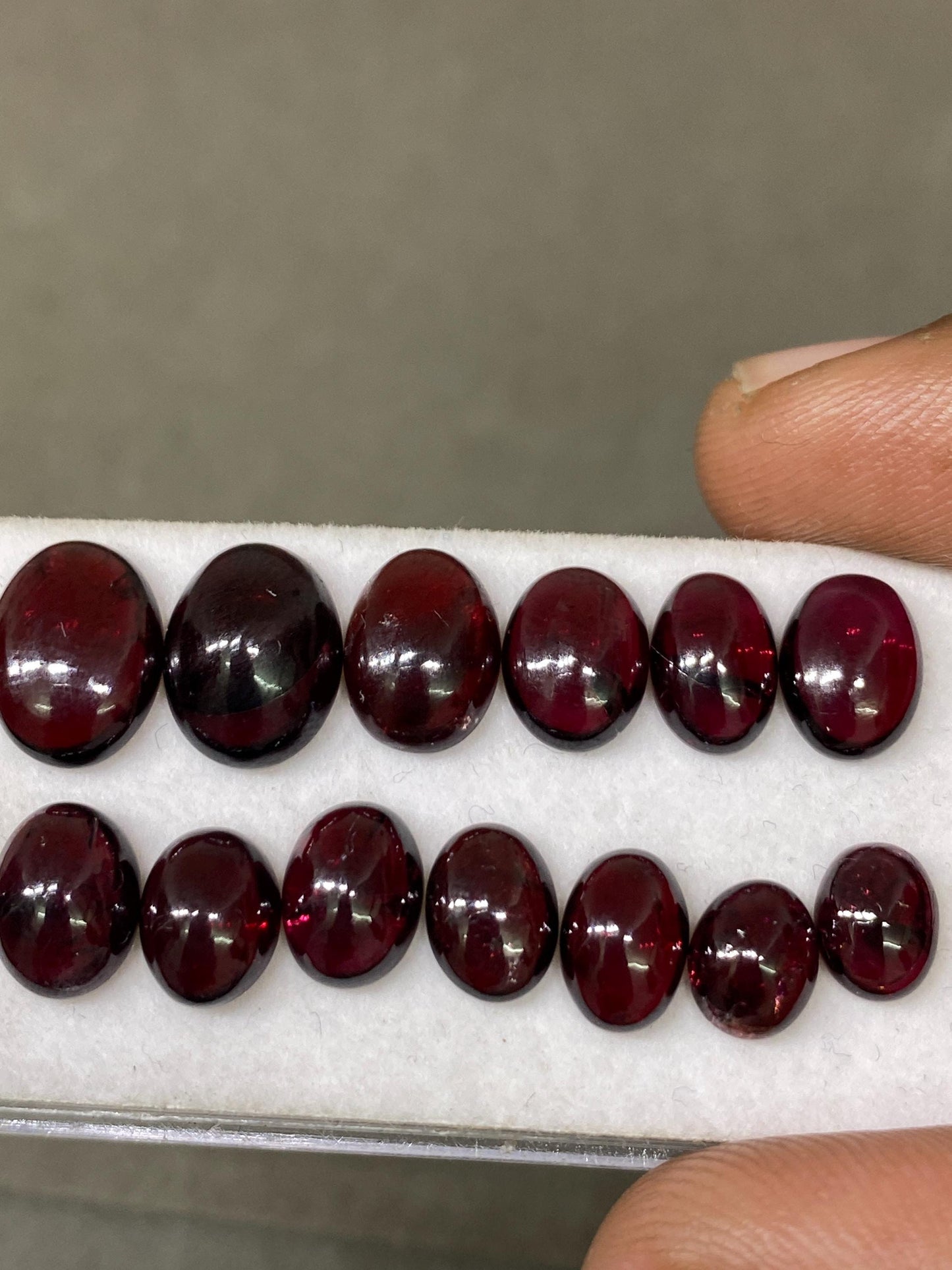 Gorgeous rare red garnet oval cabochons weight 32 carats pcs 13 size 7.3x5.7mm-11.5x8.7mm  Fancy red garnet cabochons