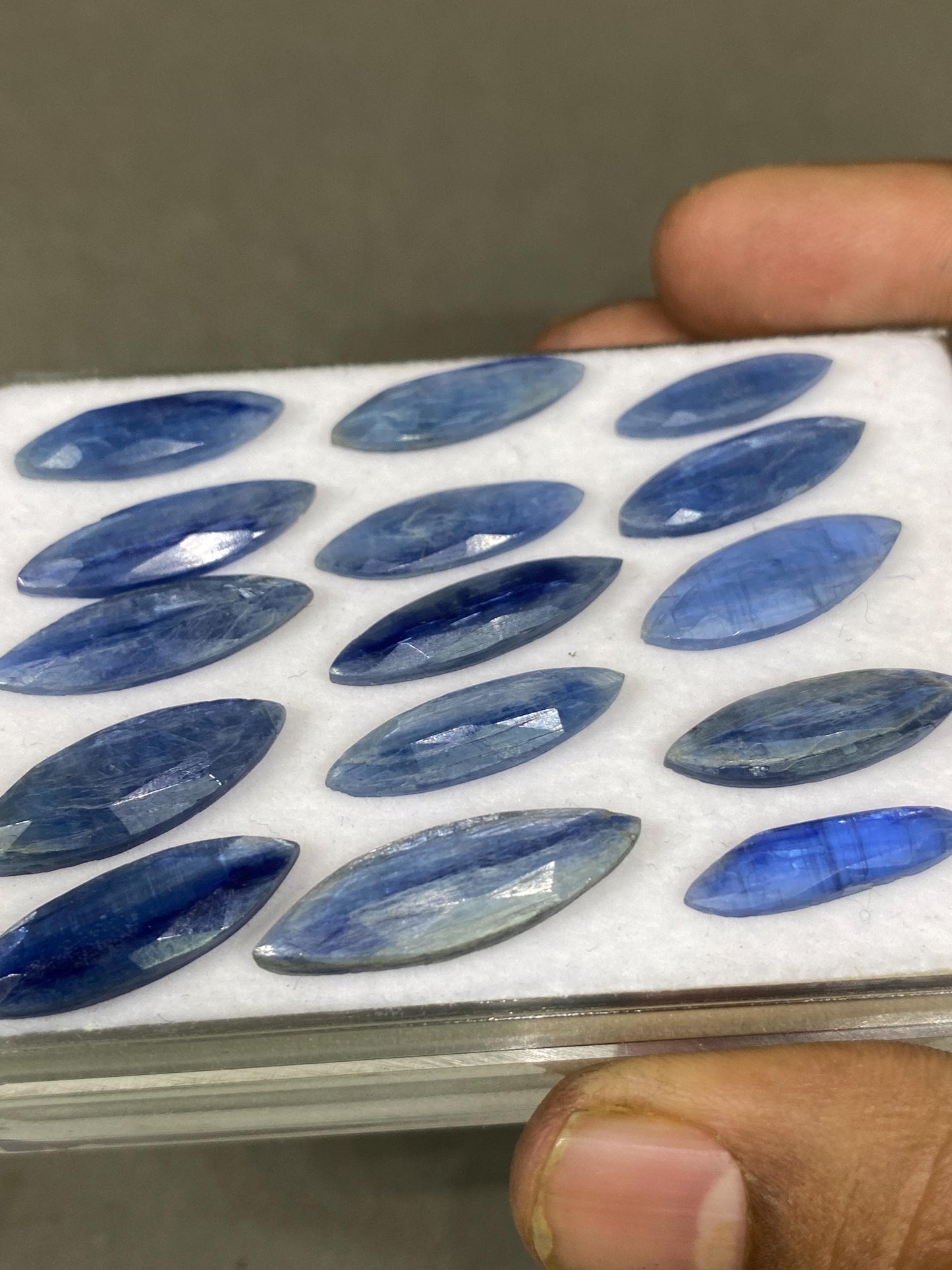 Stunning Rare blue kyanite rosecut marquise flats fine quality weight 71 carats pcs 15 size 19x5.5mm-27x8.3mm good quality rosecut kyanite